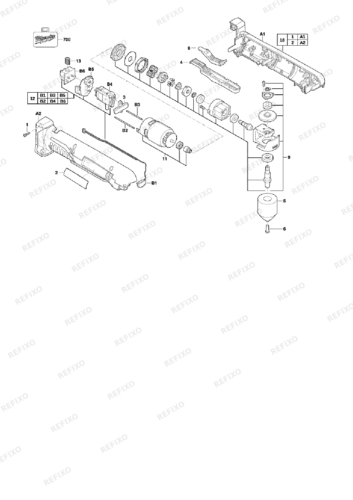 Деталировка MILWAUKEE C18RAD 0 4933427189 4000431248 — схема запчастей в разборе