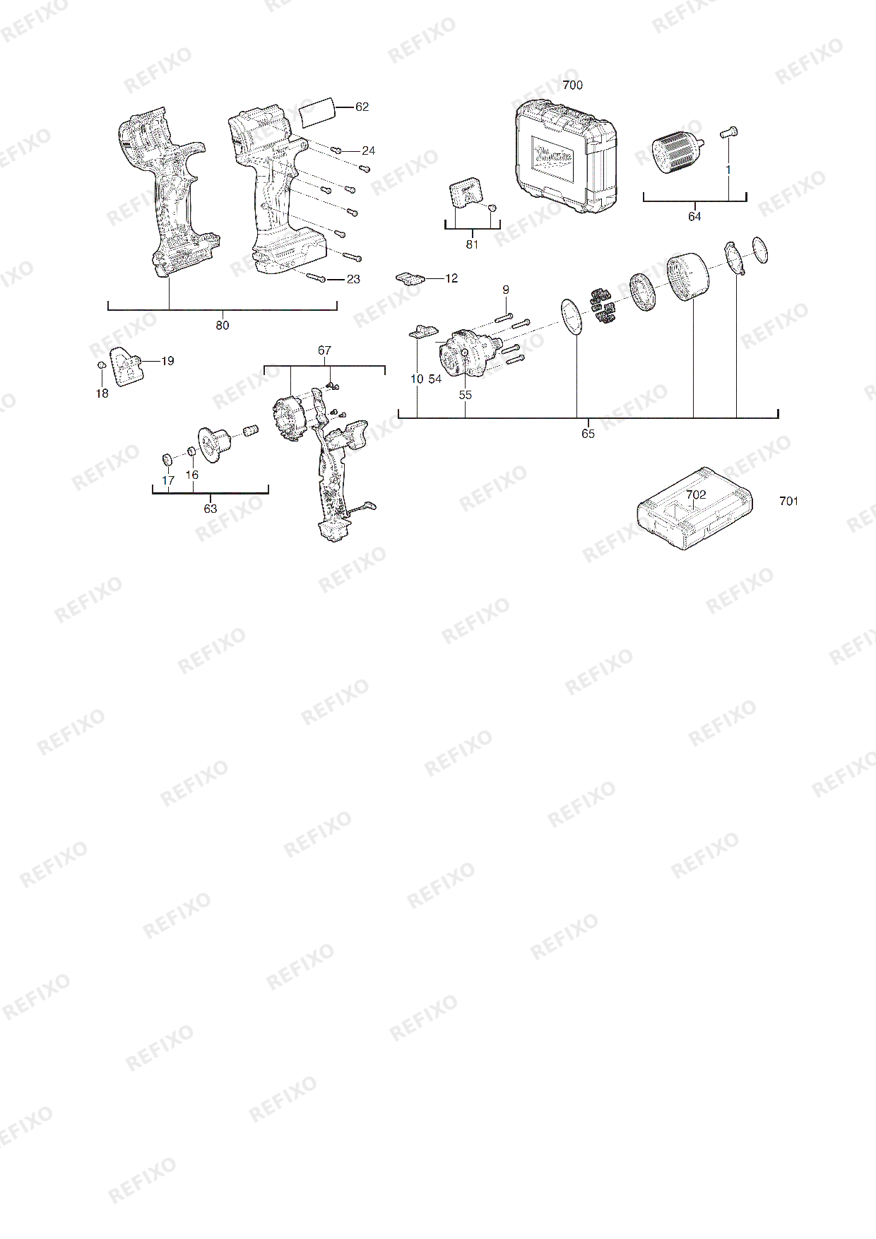 Деталировка MILWAUKEE M18BLDDRC 0 4933492831 4000481709 — схема запчастей в разборе