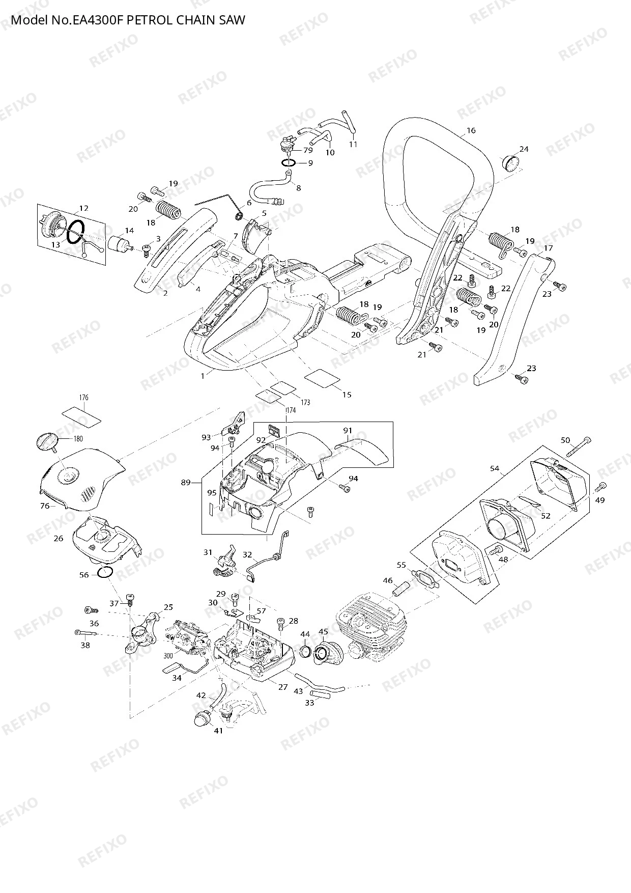 Деталировка MAKITA EA4300F — схема запчастей в разборе