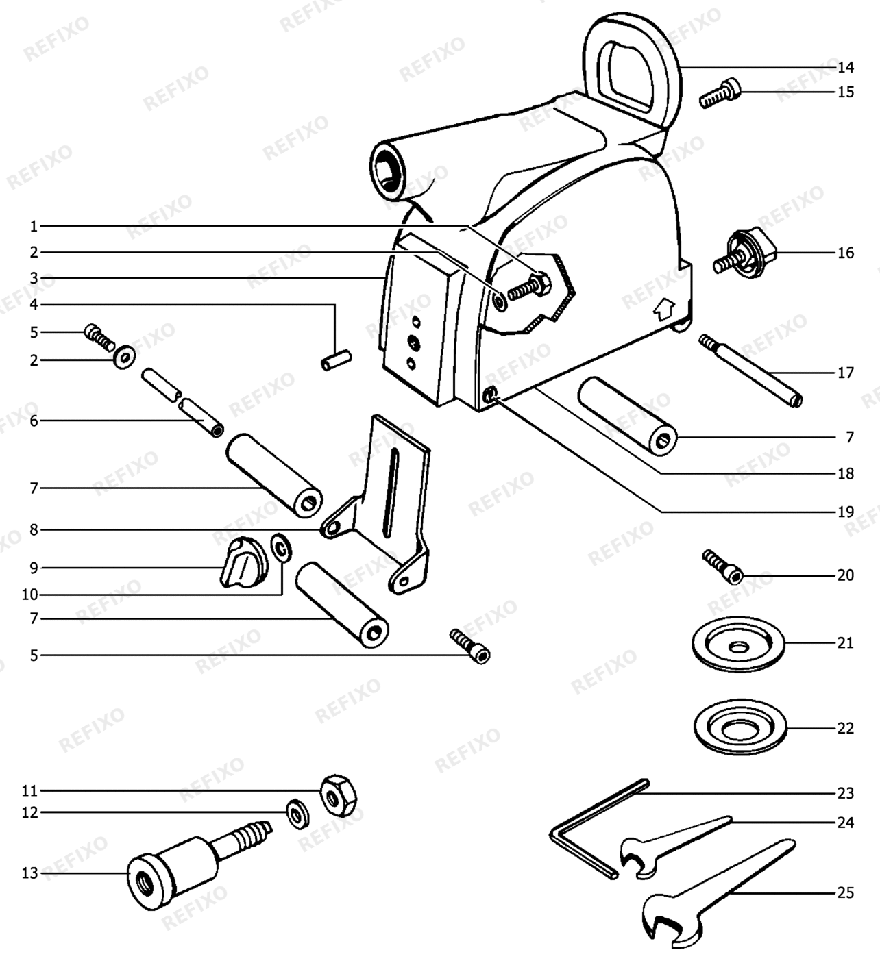 Деталировка Festool HR RUSTOFIX 485035 — схема запчастей в разборе