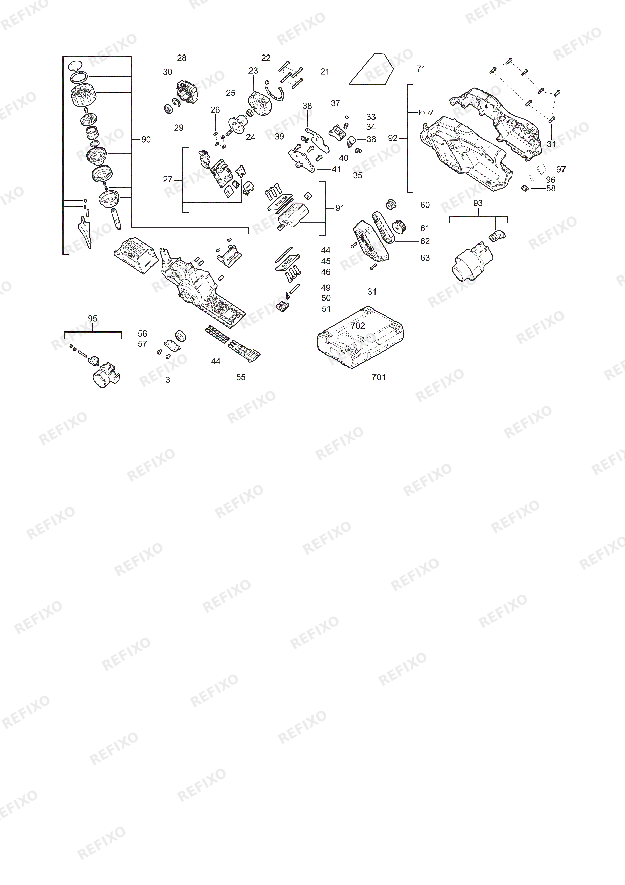 Деталировка MILWAUKEE M12BLP 0X 4933492850 4000497101 — схема запчастей в разборе