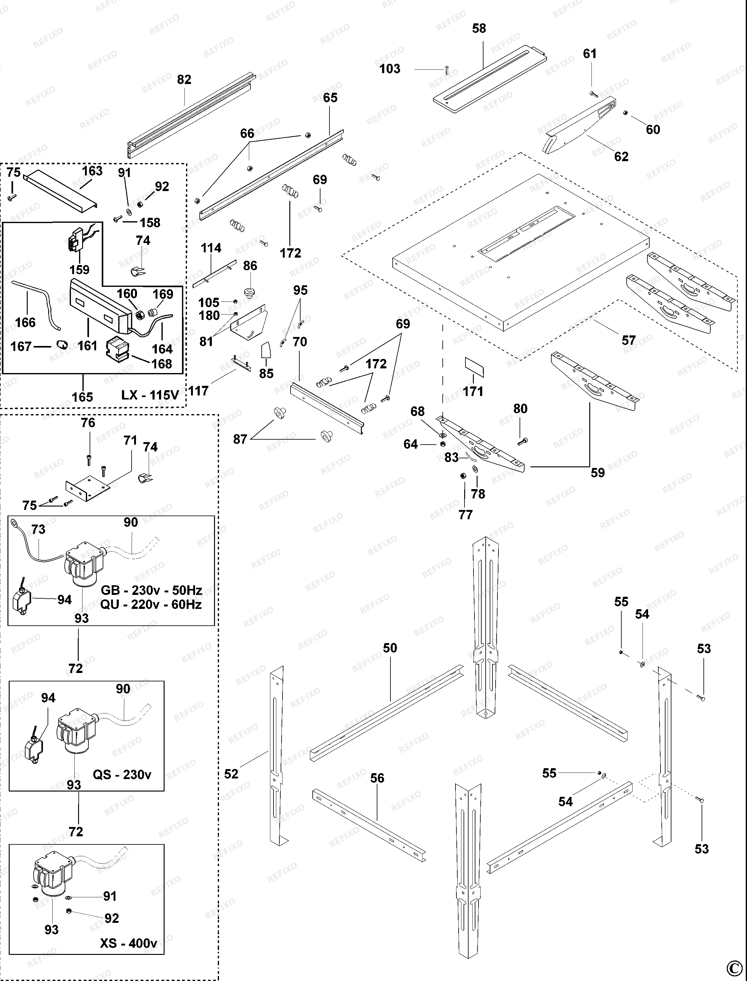 Деталировка DeWalt D27400 — схема запчастей в разборе
