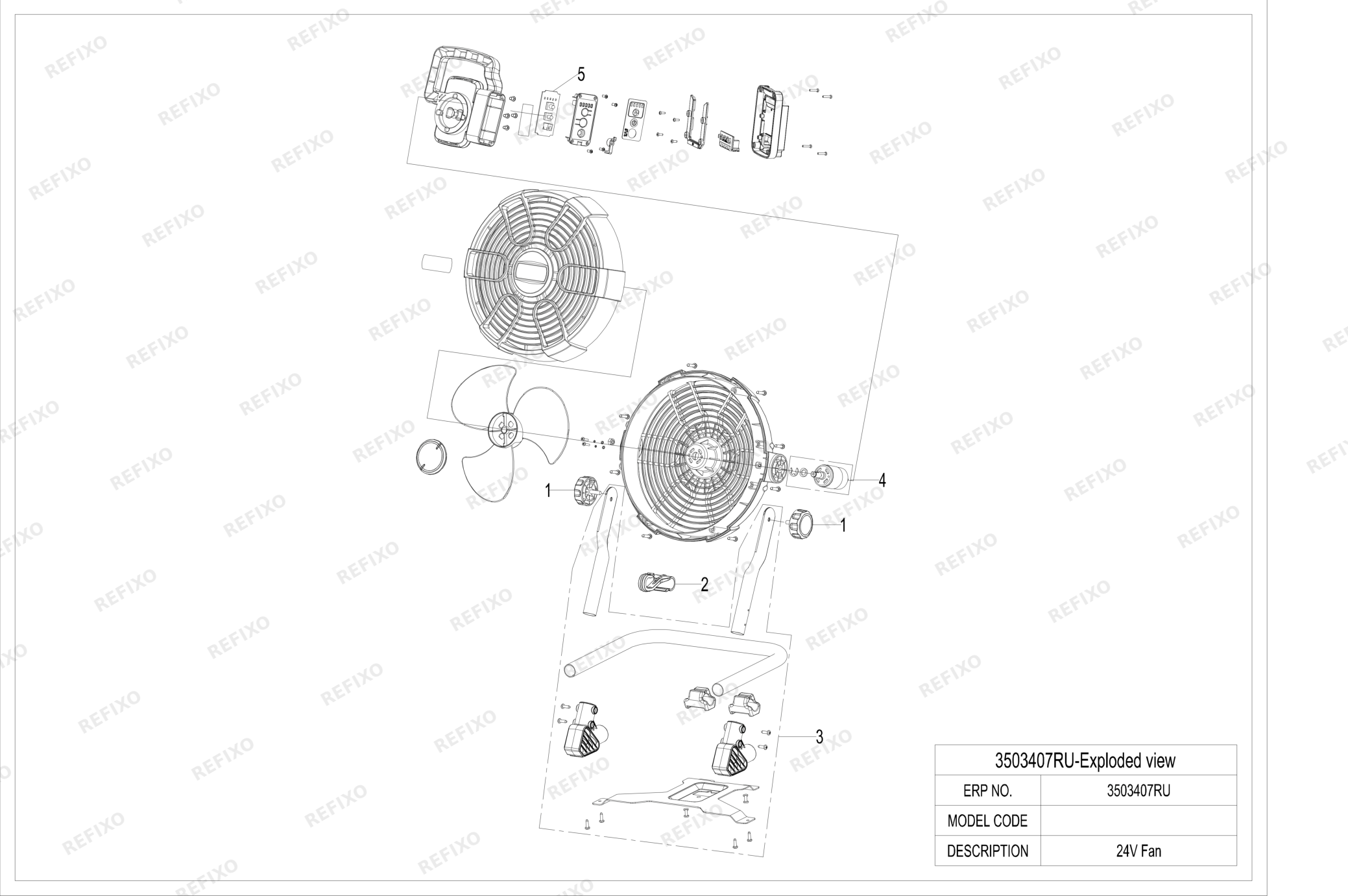 Деталировка Greenworks 3503407 Exploded view — схема запчастей в разборе