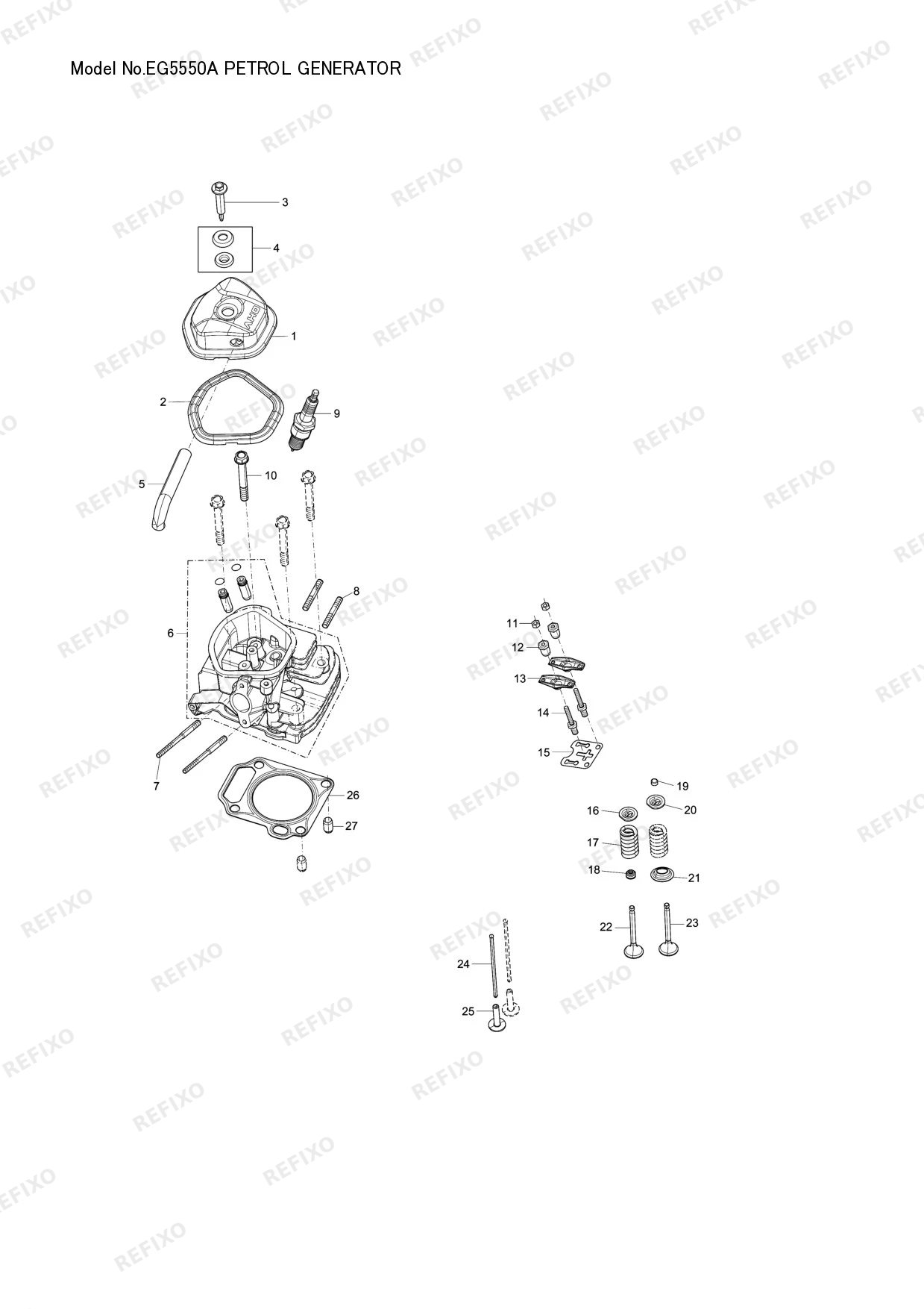 Деталировка MAKITA EG5550A — схема запчастей в разборе