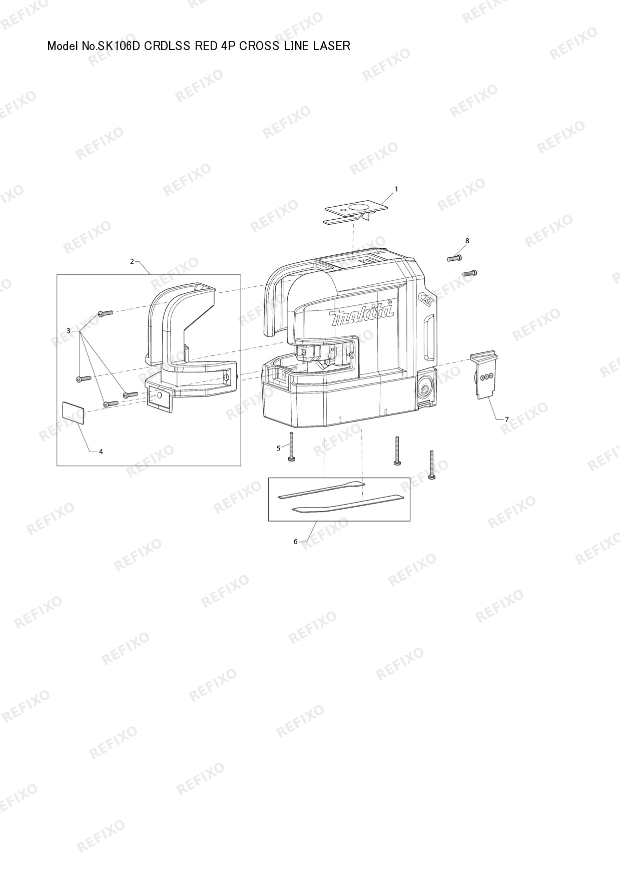 Деталировка MAKITA SK106D — схема запчастей в разборе