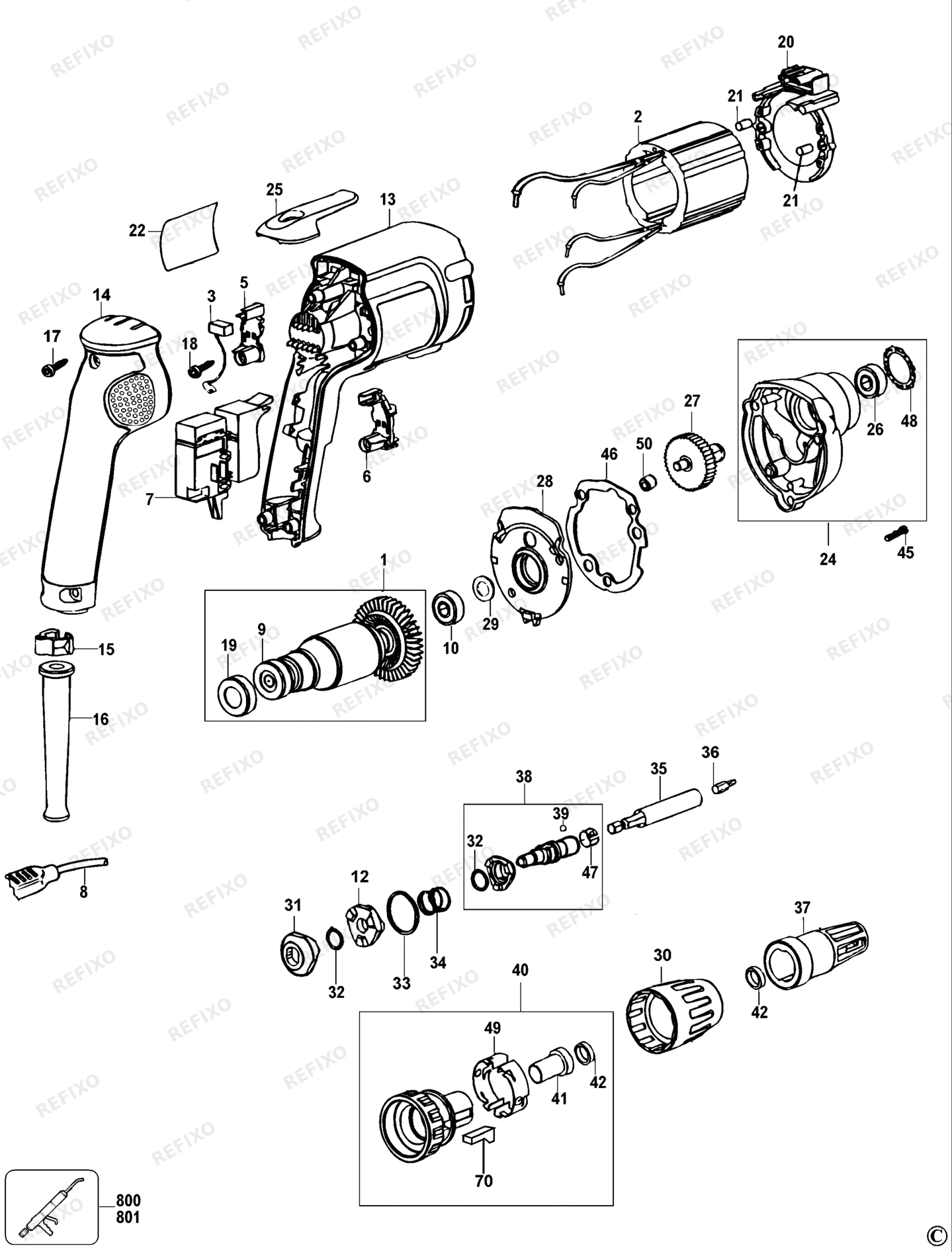Деталировка DeWalt DW255-XJ TYPE 3 SCHRAUBENDREHER DW255-XJ DW255 — схема запчастей в разборе