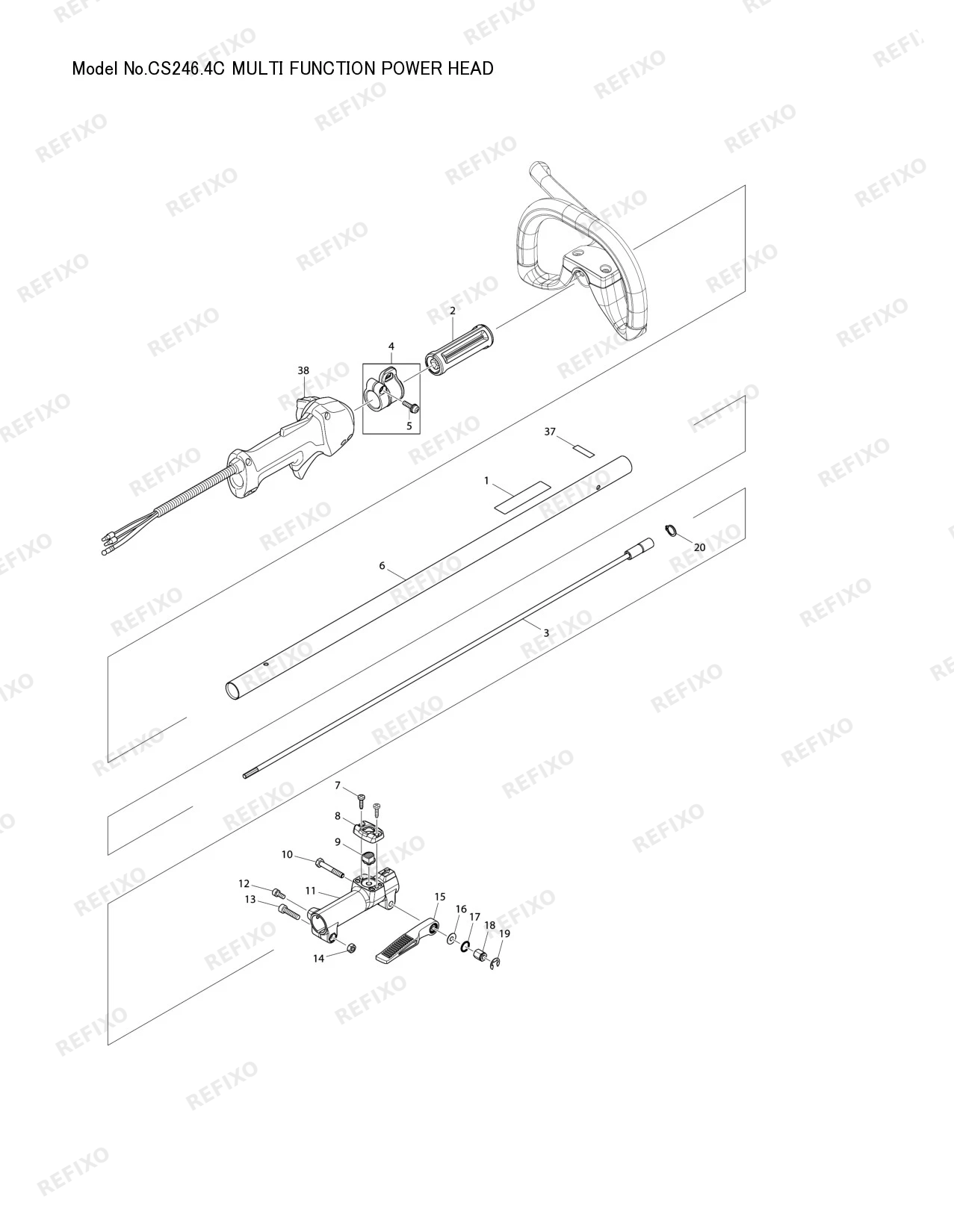 Деталировка MAKITA CS 246.4C — схема запчастей в разборе