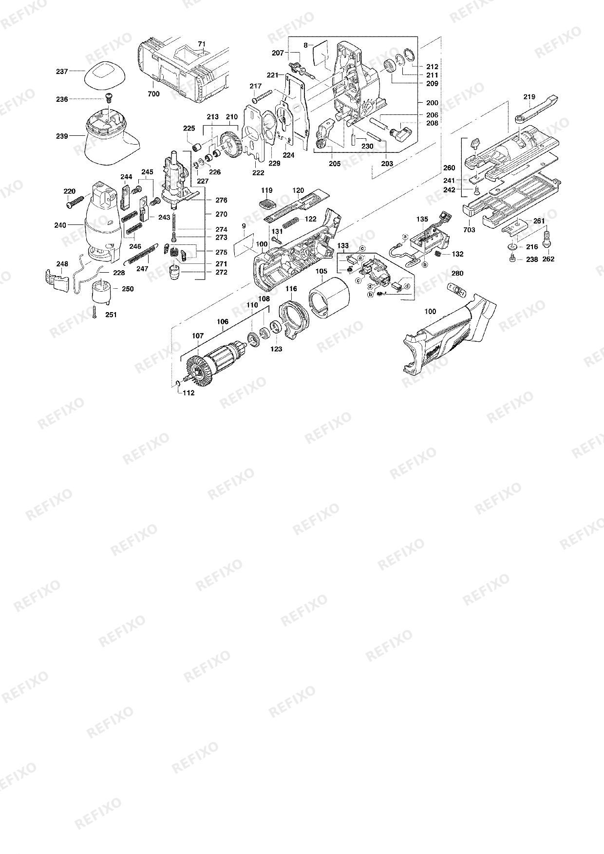 Деталировка MILWAUKEE HD18JSB 0 4933417845 4000403038 — схема запчастей в разборе