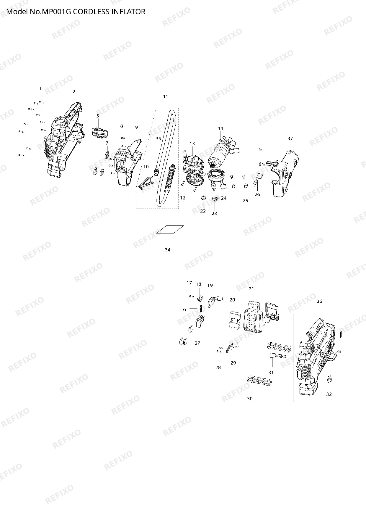 Деталировка MAKITA MP001G — схема запчастей в разборе