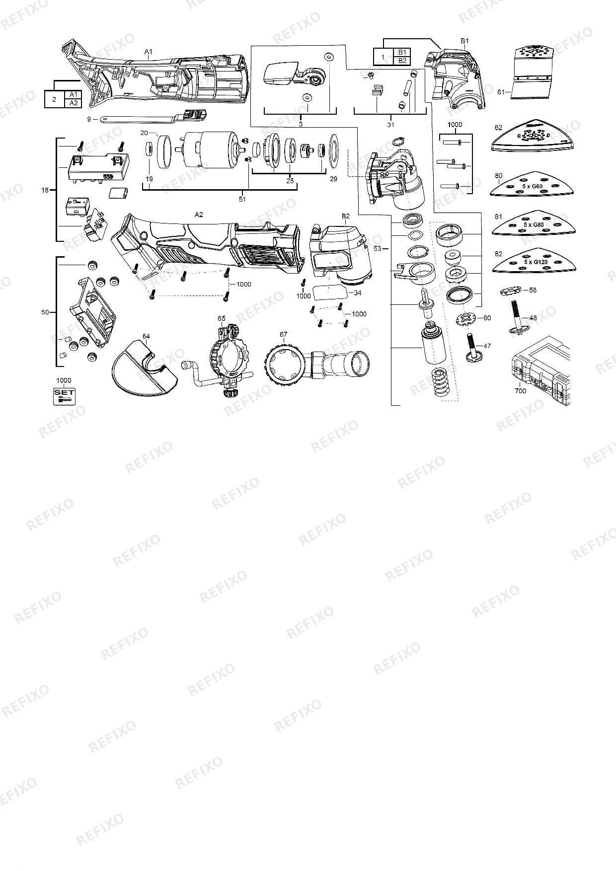 Деталировка MILWAUKEE M18BMT 0 4933446203 4000447825 — схема запчастей в разборе