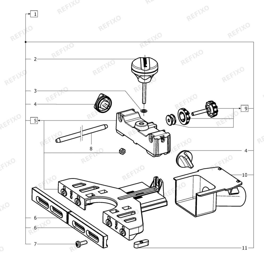 Деталировка Festool Seitenanschlag SA-OF 2200 494680 — схема запчастей в разборе