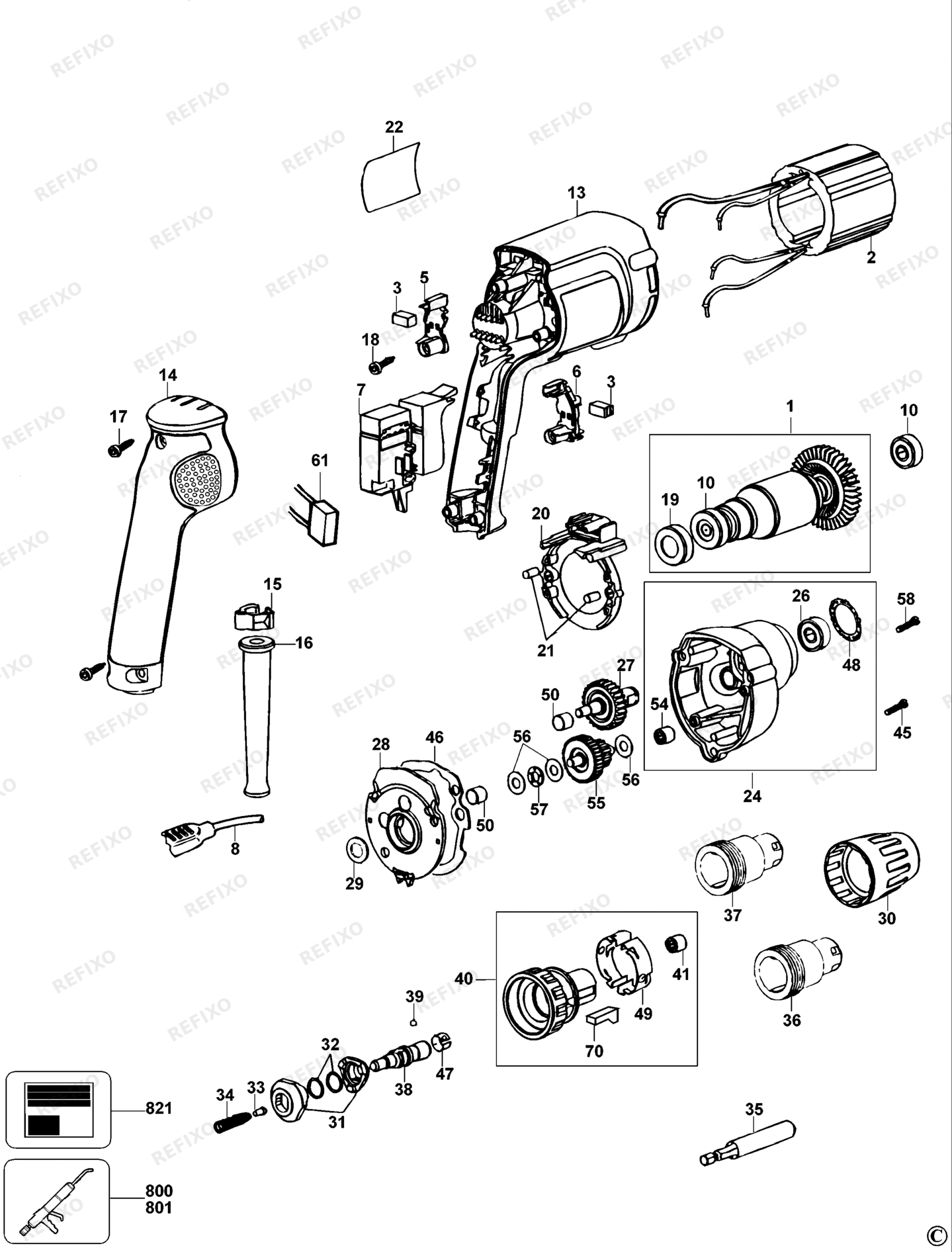 Деталировка DeWalt DW263K-QS TYPE 4 SCHRAUBENDREHER DW263K-QS DW263K — схема запчастей в разборе
