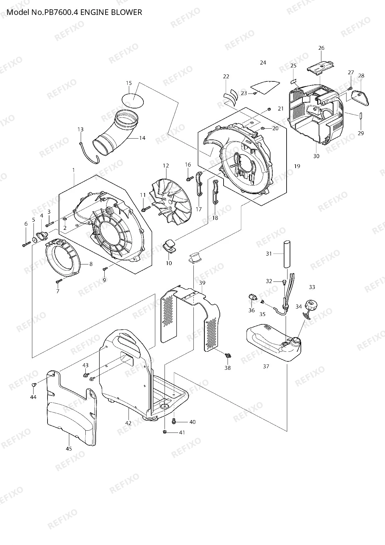 Деталировка MAKITA PB 7600.4 — схема запчастей в разборе