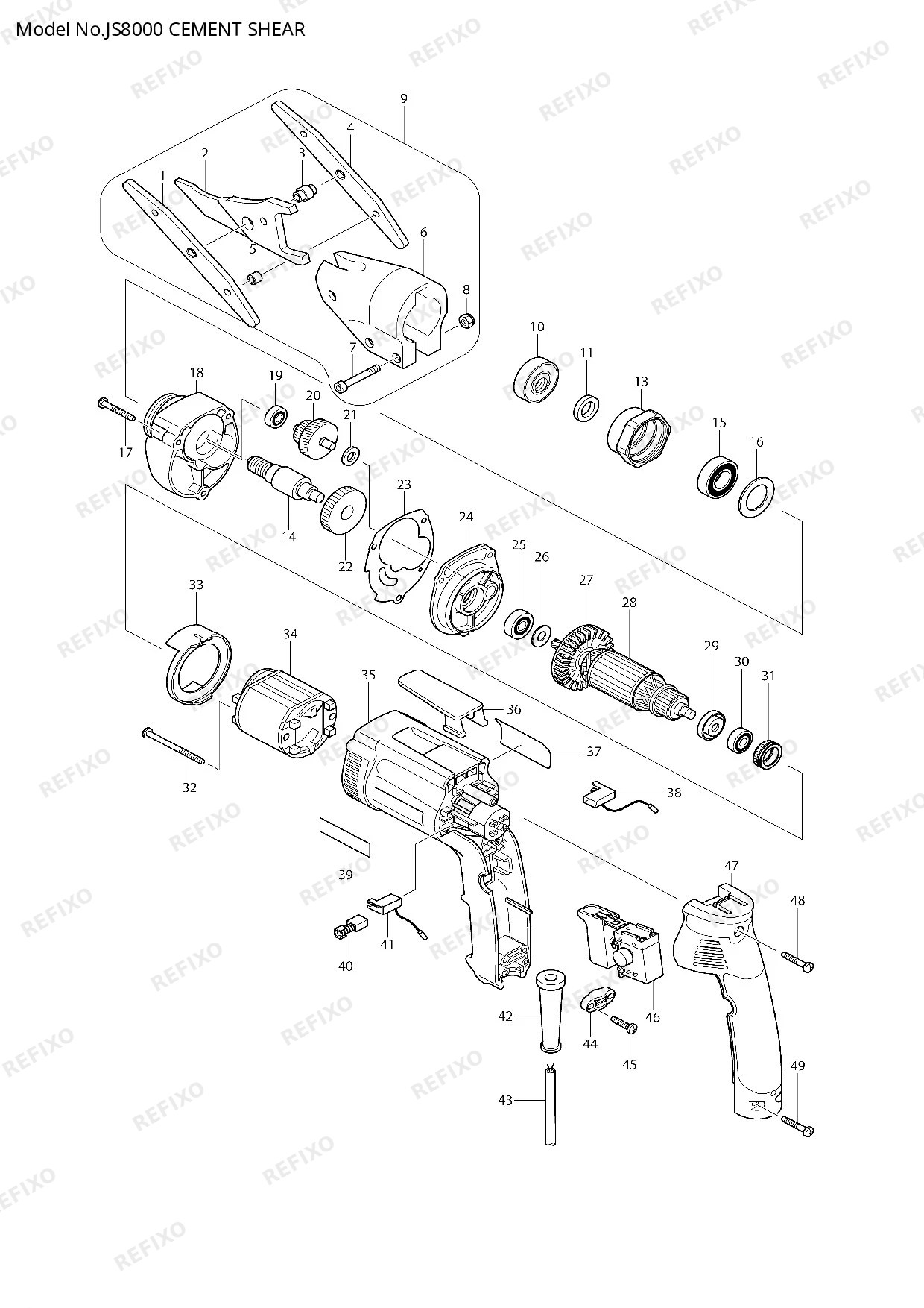 Деталировка MAKITA JS8000 — схема запчастей в разборе