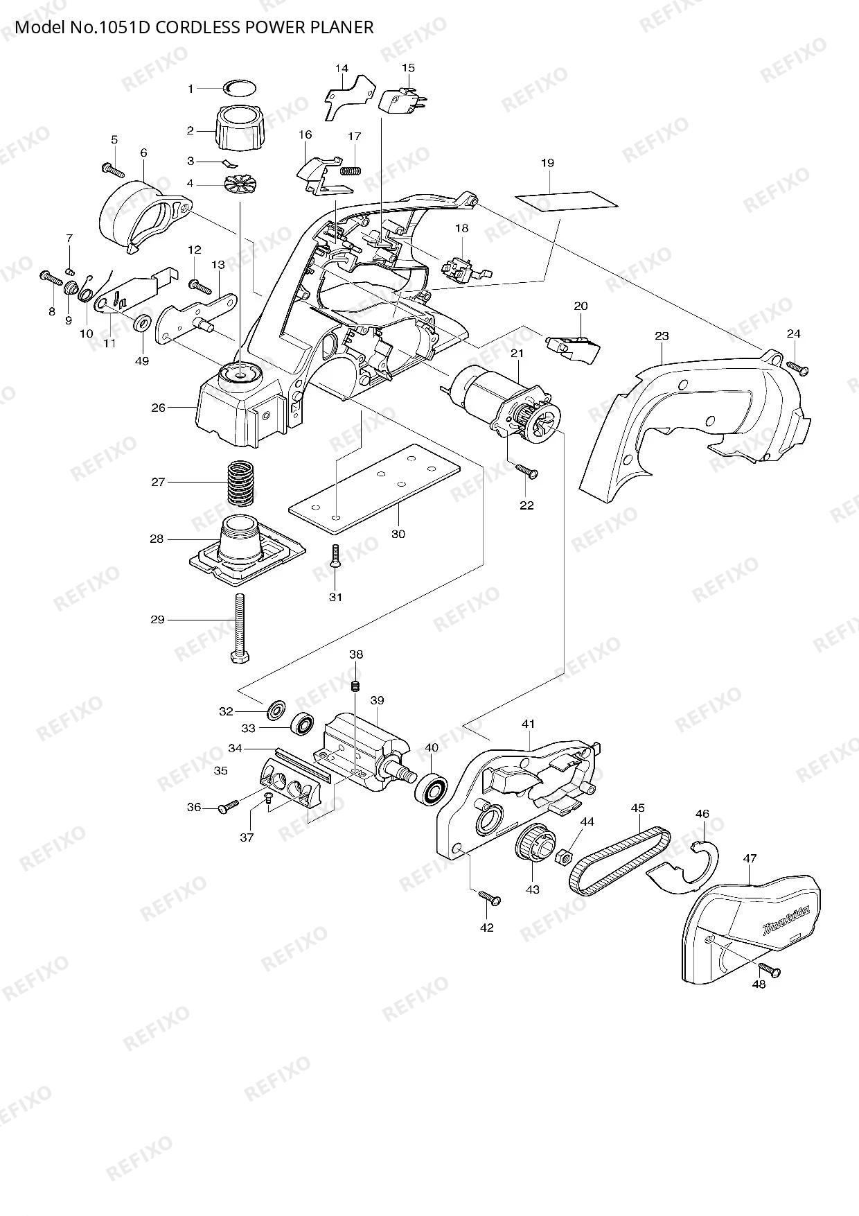 Деталировка MAKITA 1051D — схема запчастей в разборе