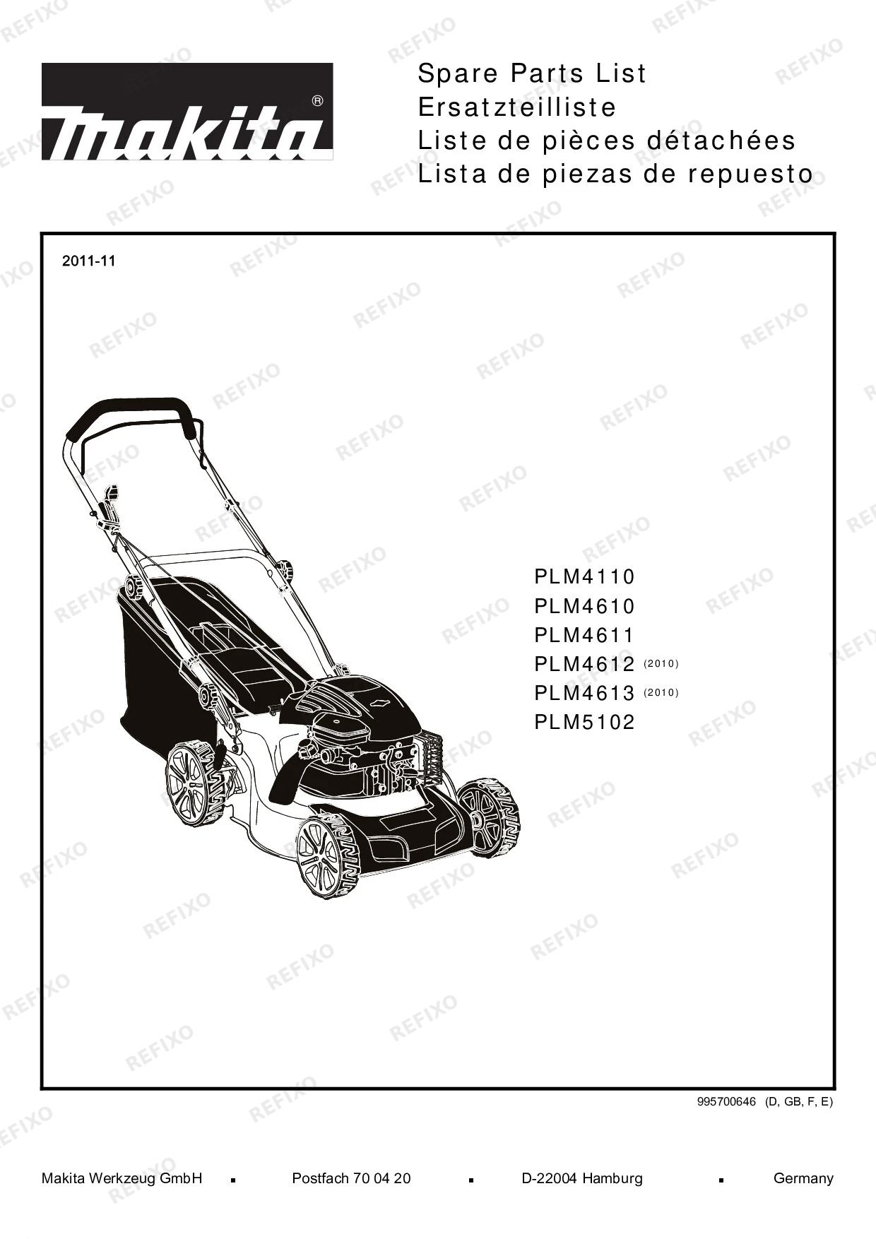 Деталировка MAKITA PLM4110 — схема запчастей в разборе