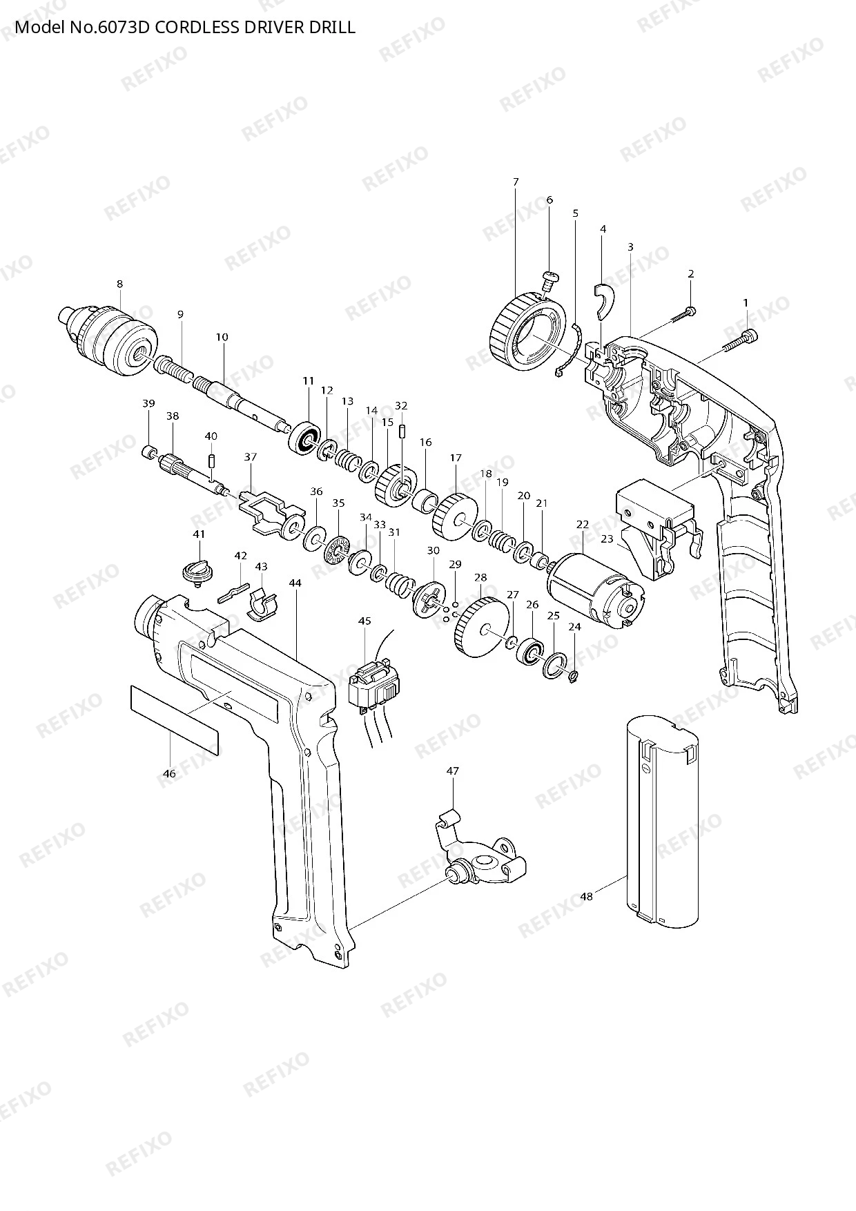 Деталировка MAKITA 6073D — схема запчастей в разборе