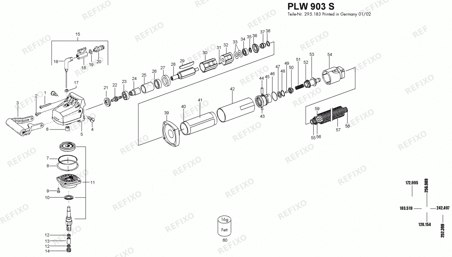 Деталировка Flex PLW 903 S M14 295140 — схема запчастей в разборе