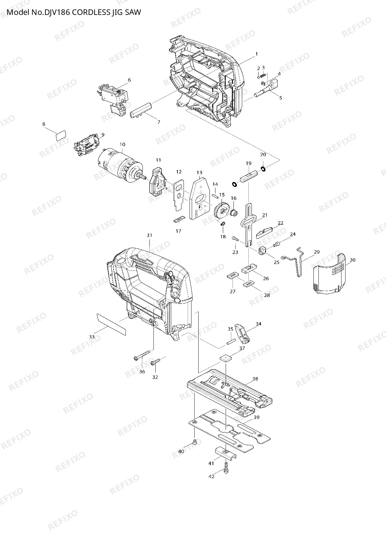 Деталировка MAKITA DJV186 — схема запчастей в разборе