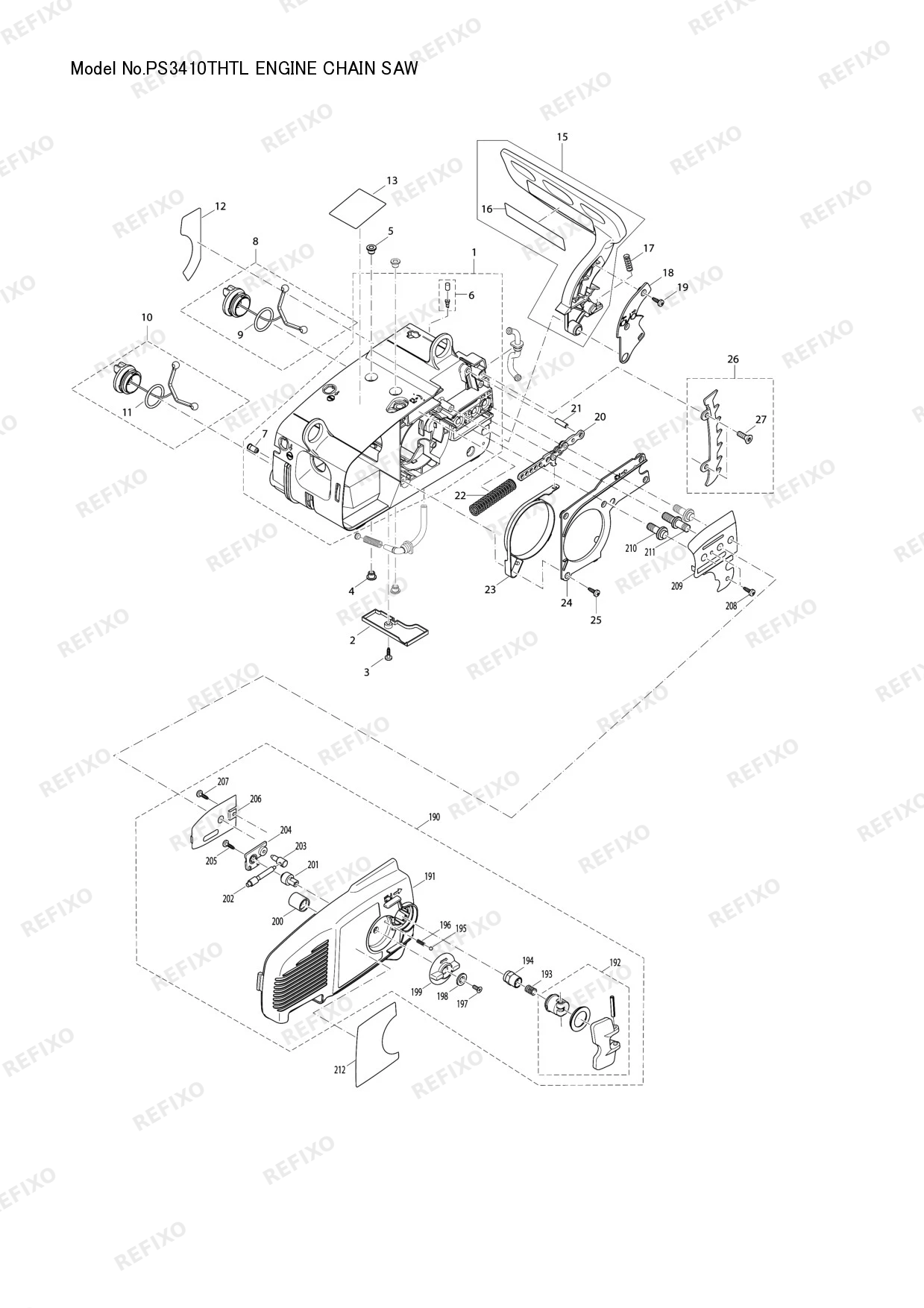 Деталировка MAKITA PS 3410THTLC — схема запчастей в разборе