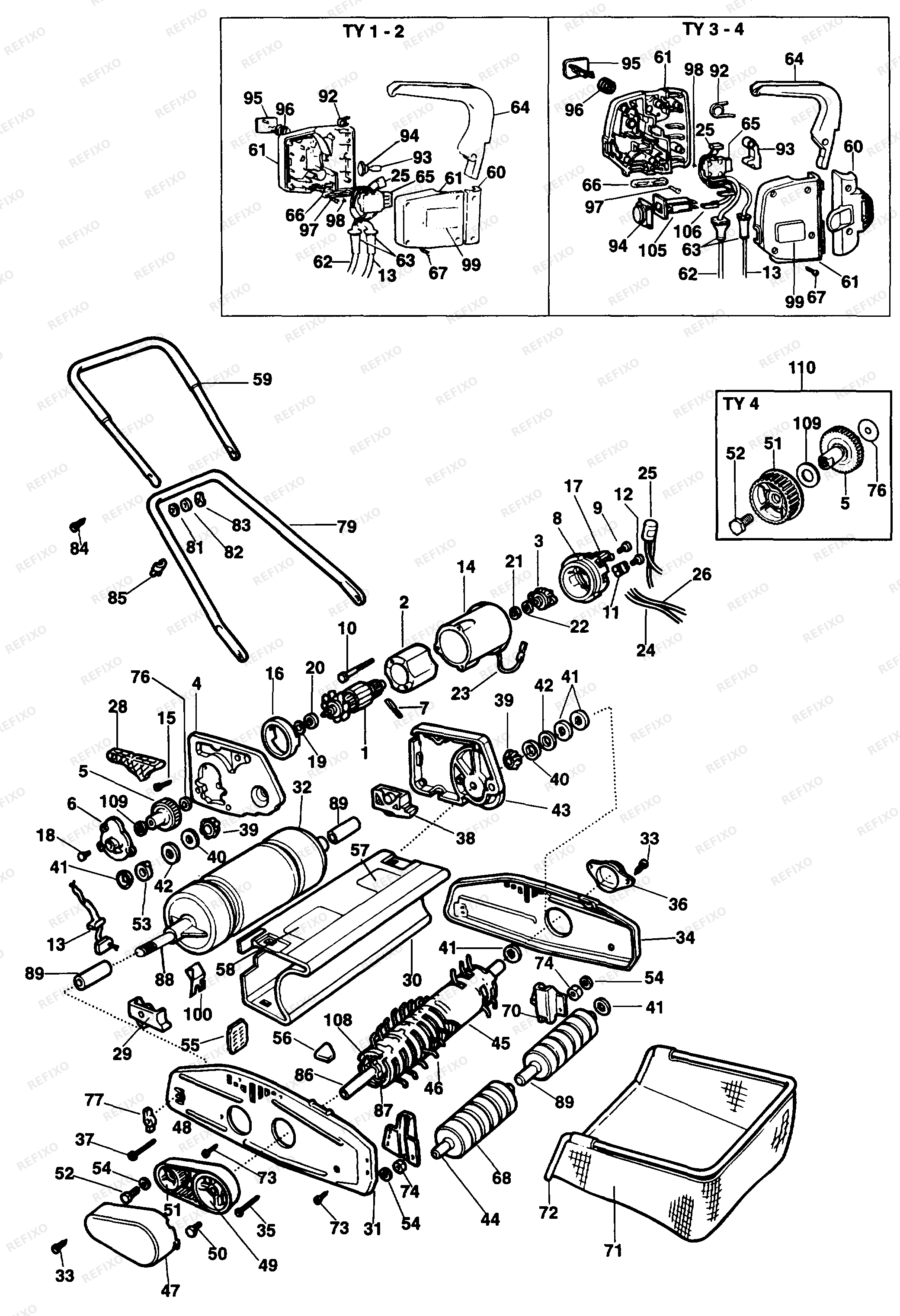 Black&Decker АЭРАТОРЫ GD315 — схема запчастей