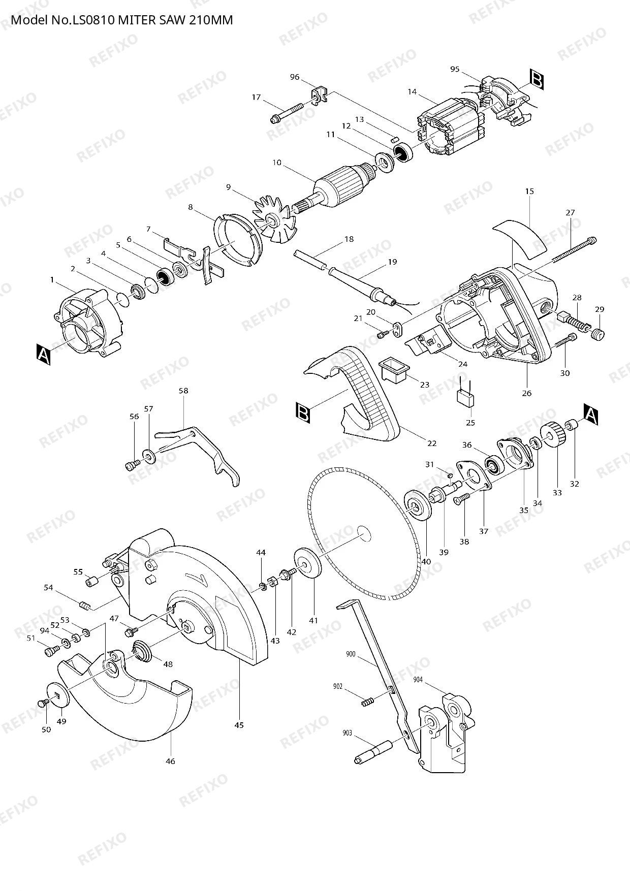 Деталировка MAKITA LS0810 — схема запчастей в разборе