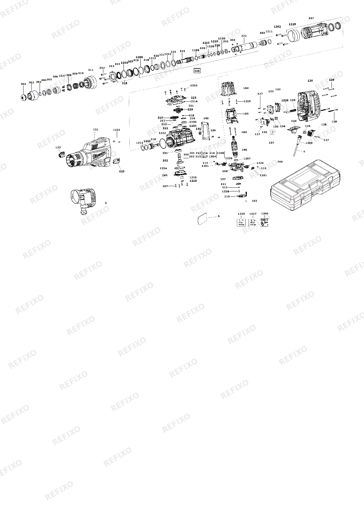 Деталировка MILWAUKEE K1000S IN2 4933464120 4000455501 — схема запчастей в разборе