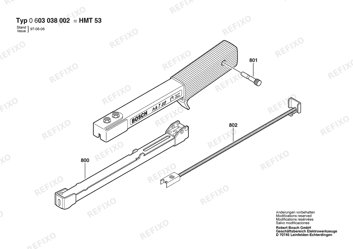 Деталировка Bosch Tacker PTK HMT 53 (0 603 038 002) — схема запчастей в разборе