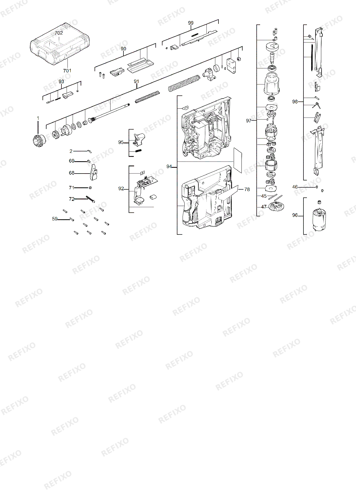 Деталировка MILWAUKEE M12BST 0 4933459634 4000458987 — схема запчастей в разборе