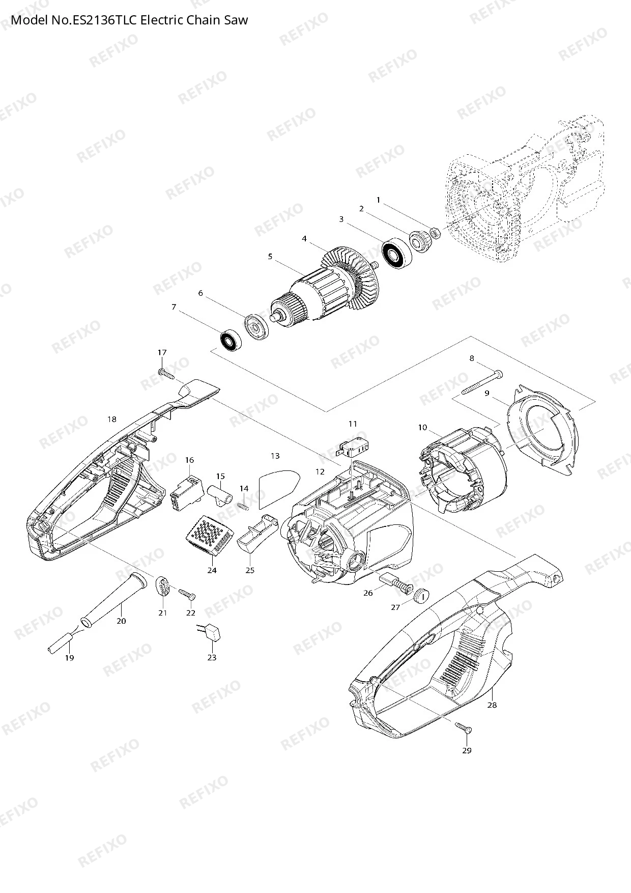 Деталировка MAKITA ES2136TLC — схема запчастей в разборе