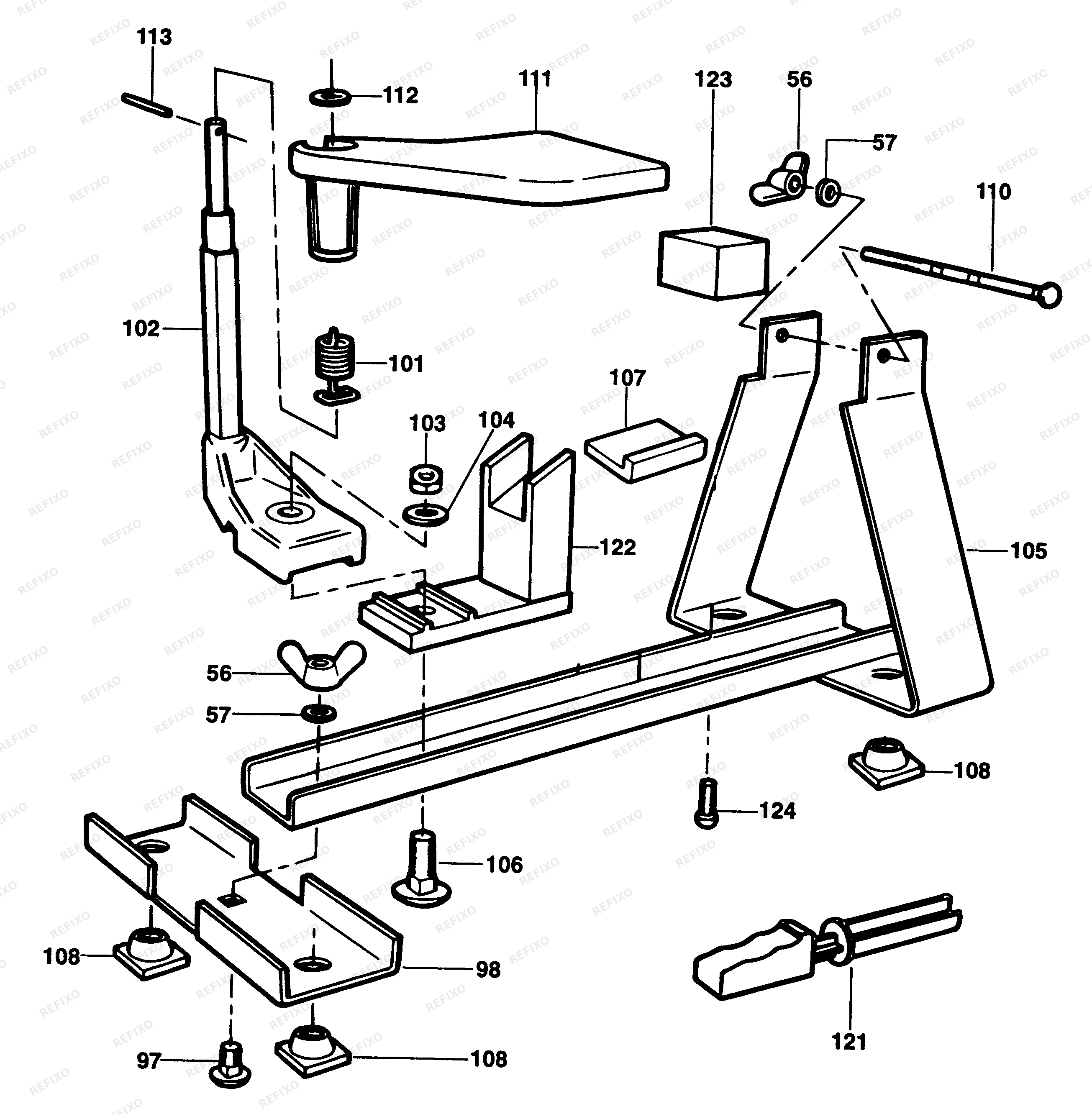Black&Decker СТЕНД ПРОДОЛЬНОГО СТРОГАНИЯ A5548 — схема запчастей