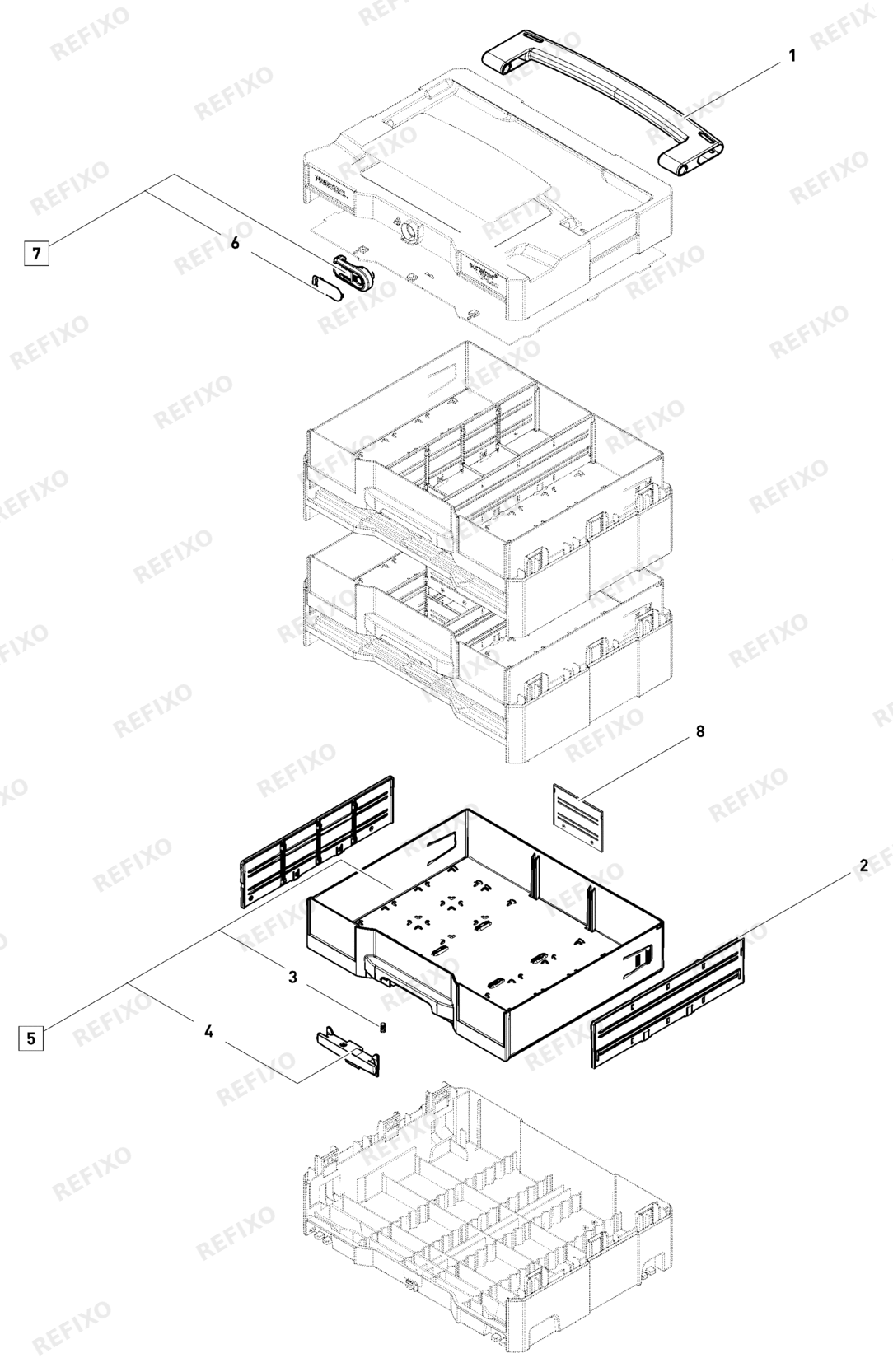 Деталировка Festool SYS 4 TL-SORT3 10017101 — схема запчастей в разборе