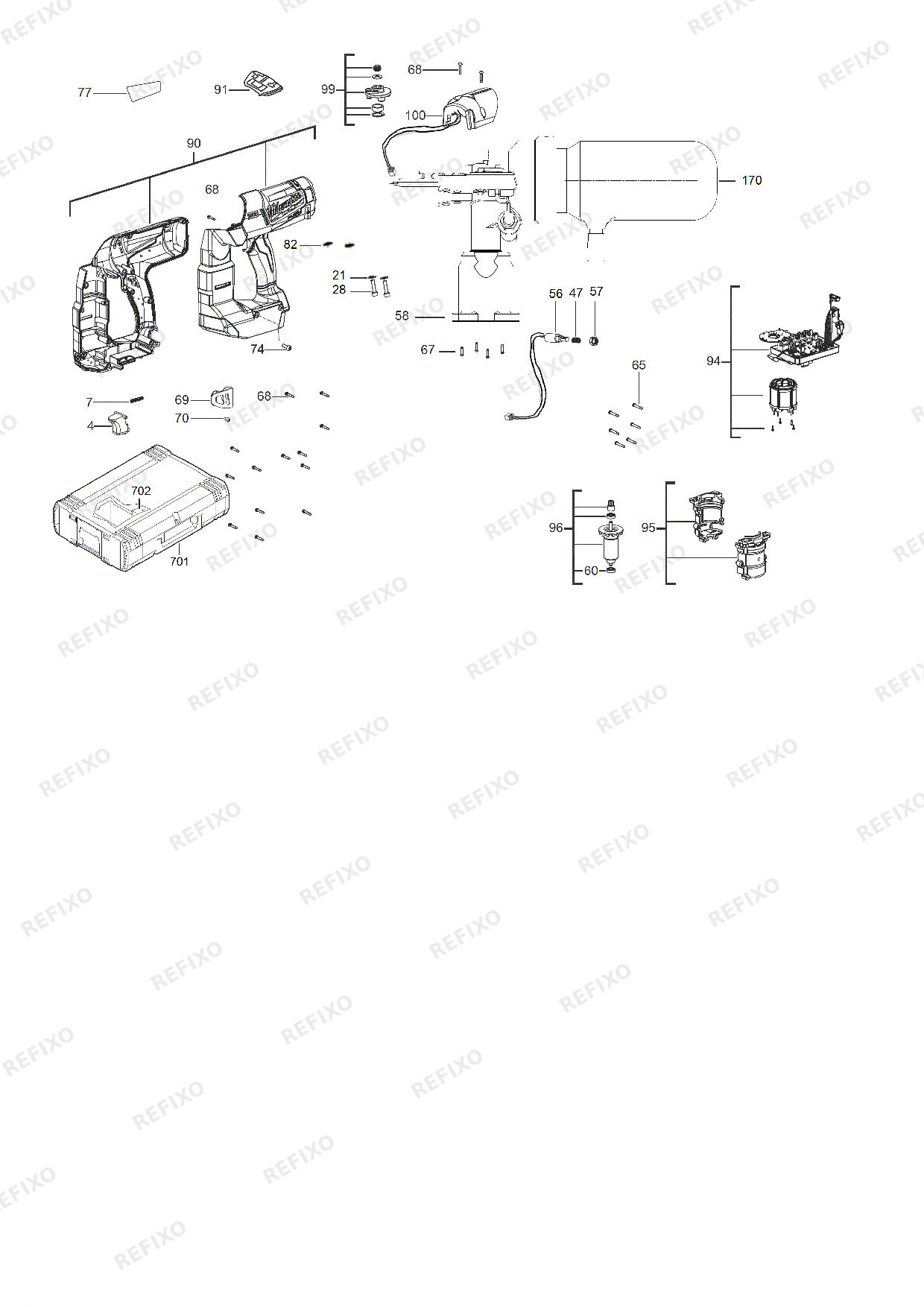 Деталировка MILWAUKEE M18CN16GA 0 4933451569 4000456794 — схема запчастей в разборе