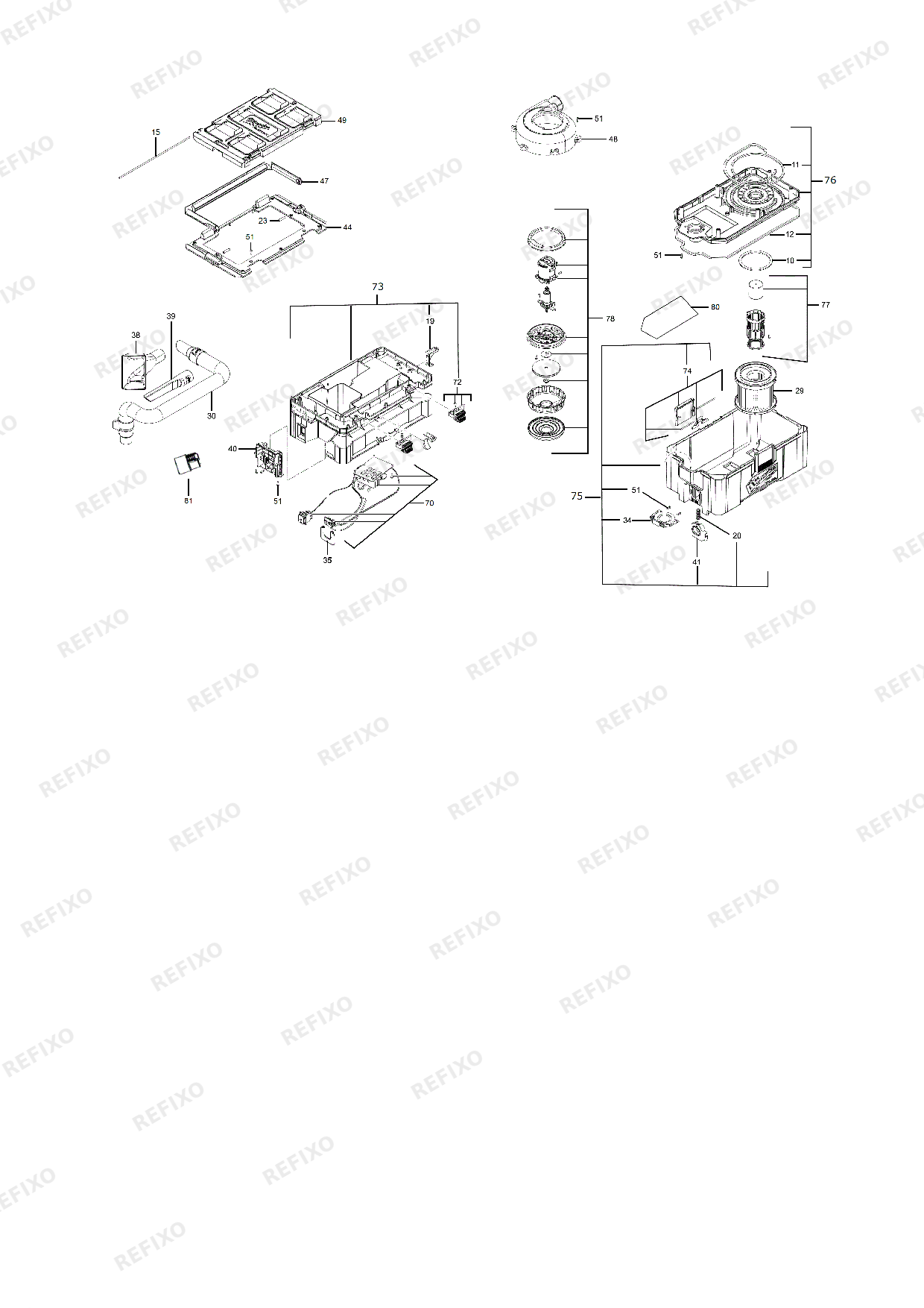 Деталировка MILWAUKEE M18FPOVCL 0 4933478187 4000477803 — схема запчастей в разборе