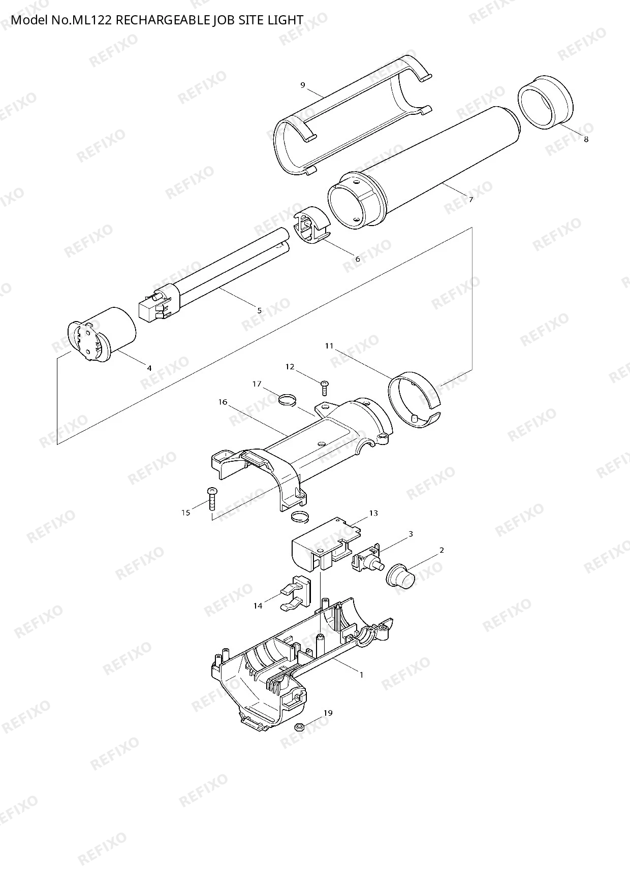 Деталировка MAKITA ML122 — схема запчастей в разборе