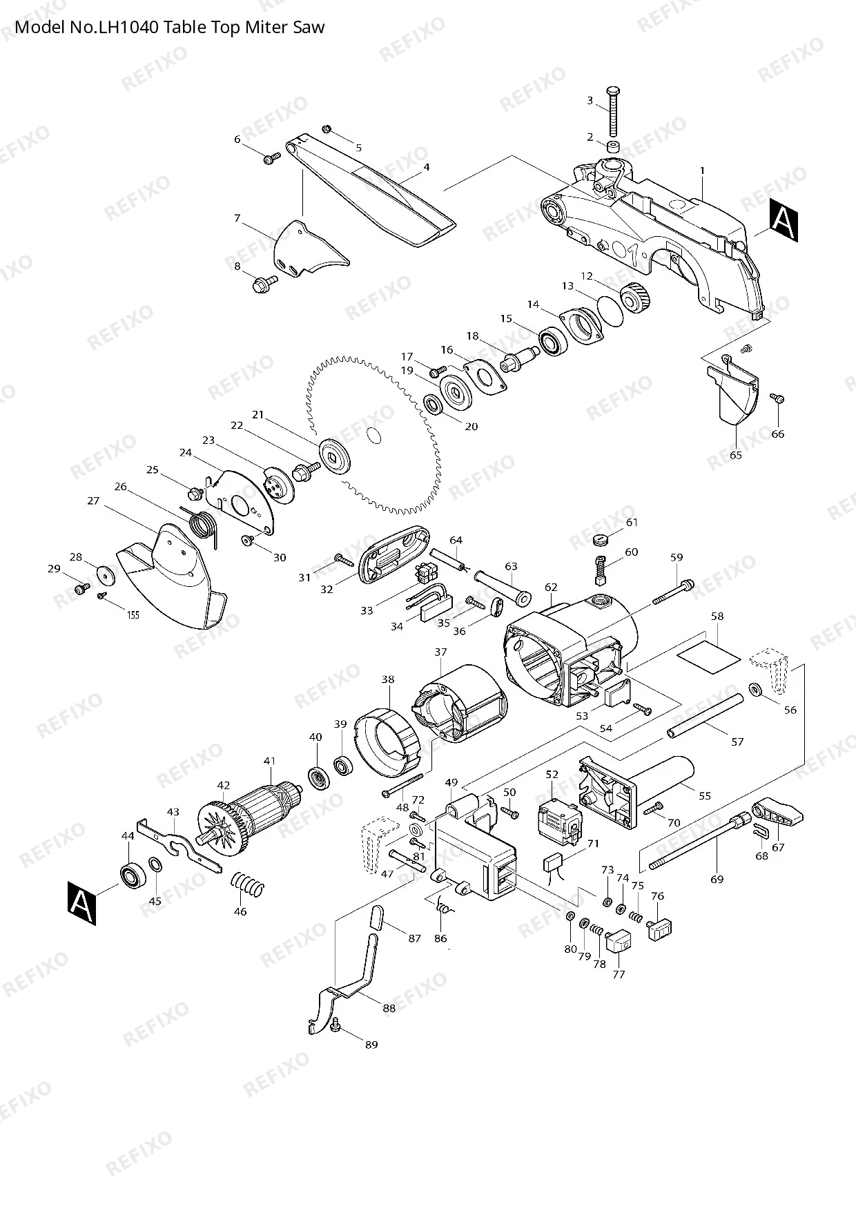 Деталировка MAKITA LH1040 — схема запчастей в разборе