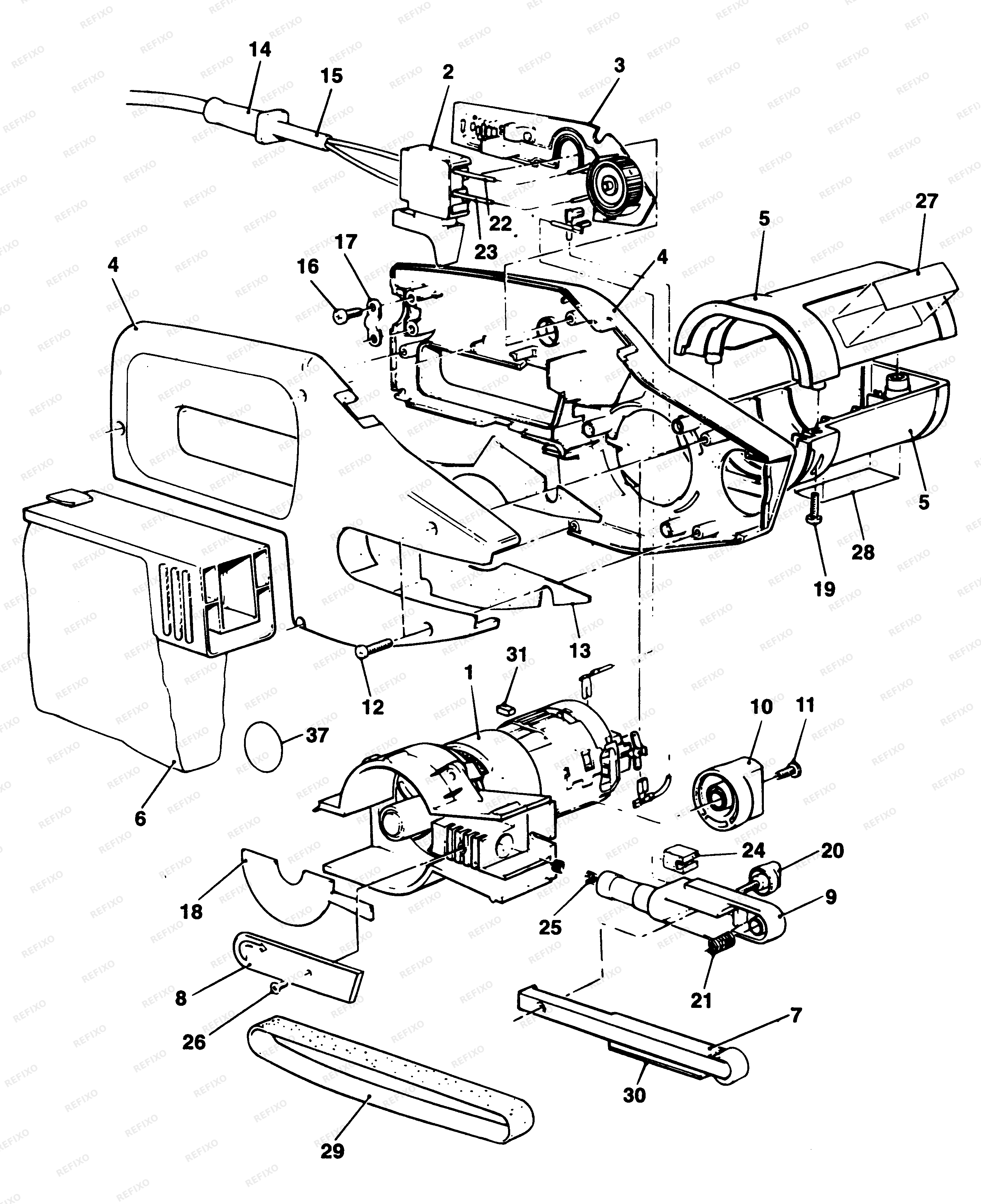 Black&Decker ЭЛЕКТРИЧЕСКИЙ НАПИЛЬНИК SPEC292E — схема запчастей