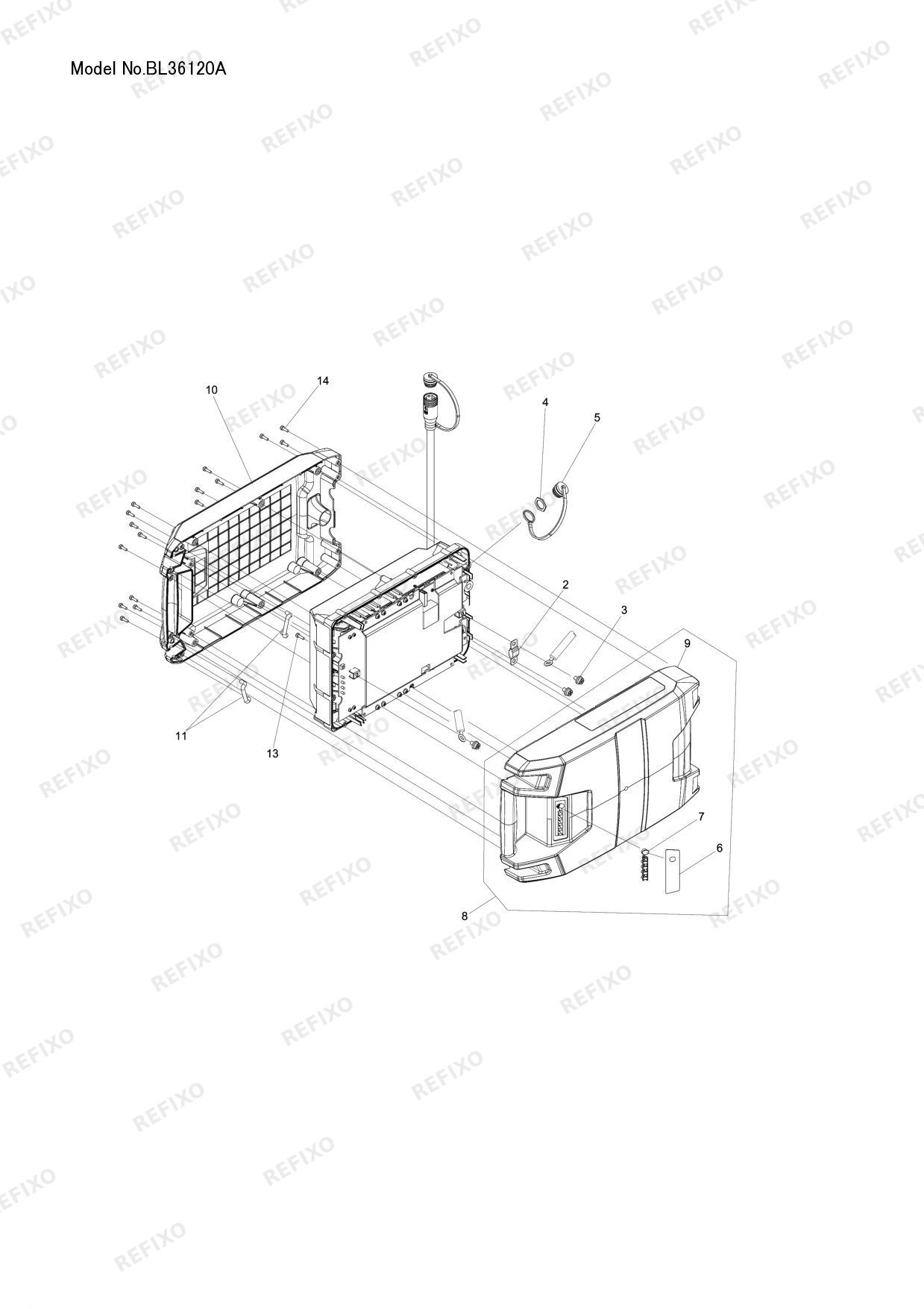 Деталировка MAKITA BL36120A — схема запчастей в разборе
