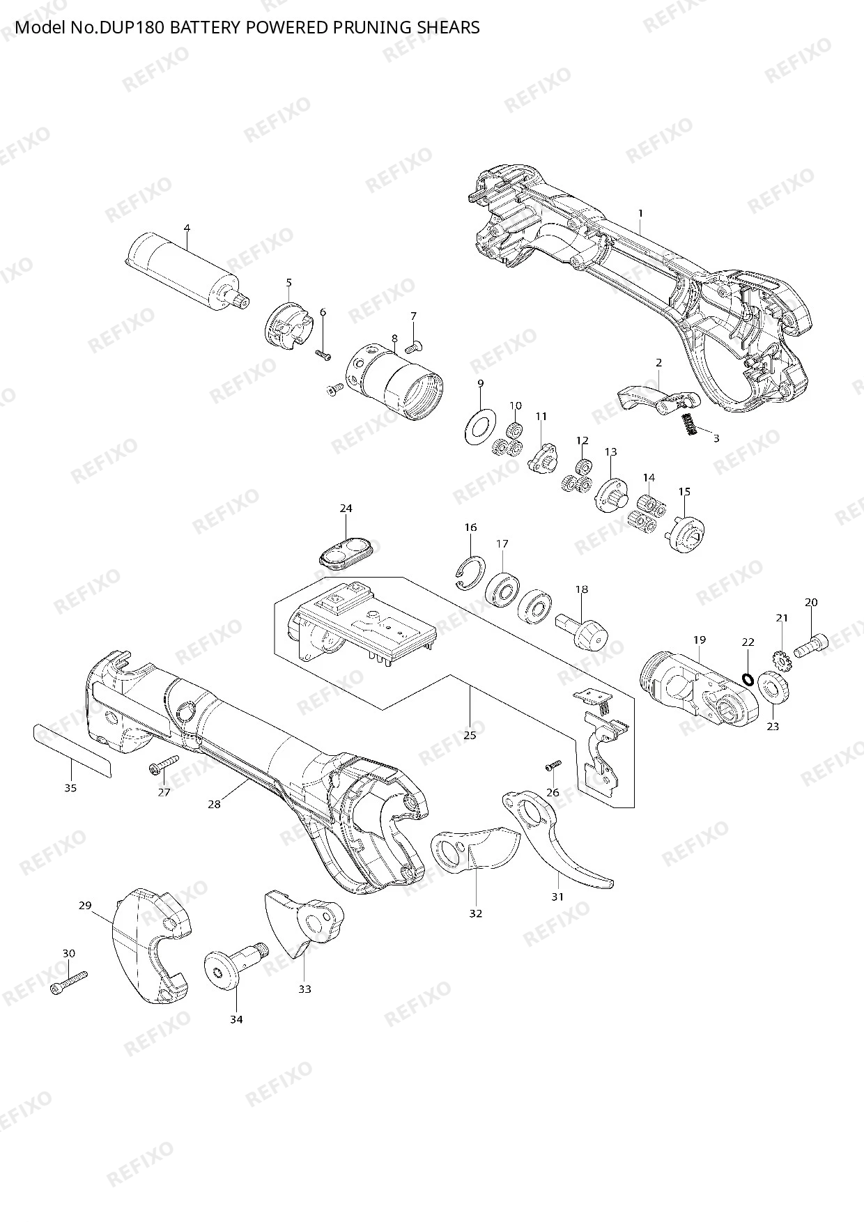 Деталировка MAKITA DUP180 — схема запчастей в разборе