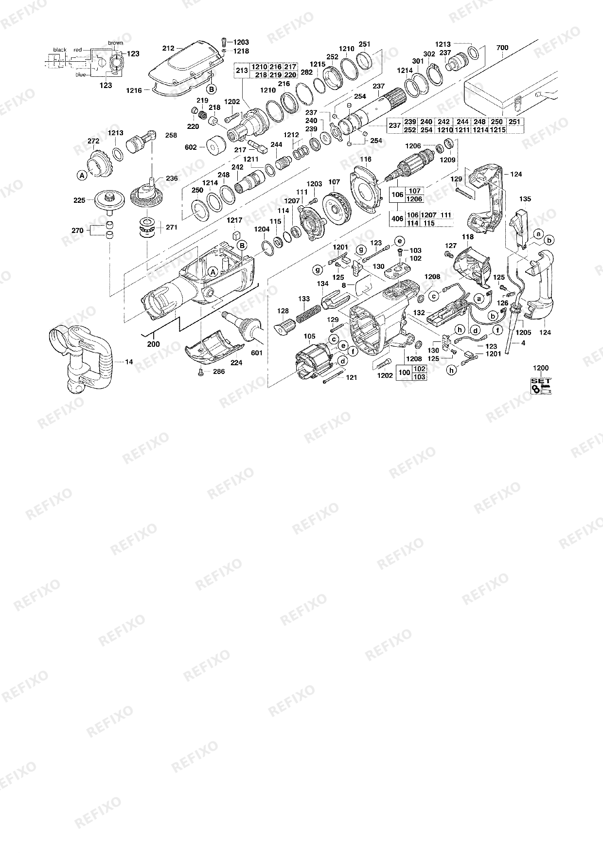 Деталировка MILWAUKEE K900K 4933375650 4000375651 — схема запчастей в разборе