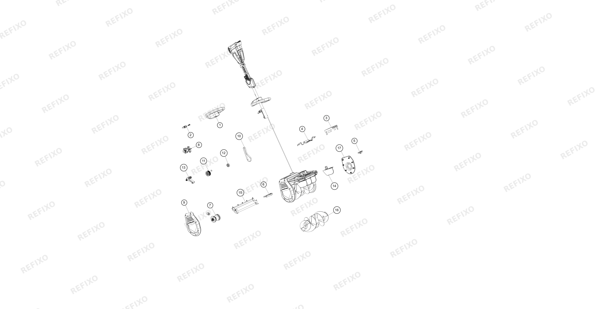 Деталировка Greenworks 2603107-Exploded view — схема запчастей в разборе