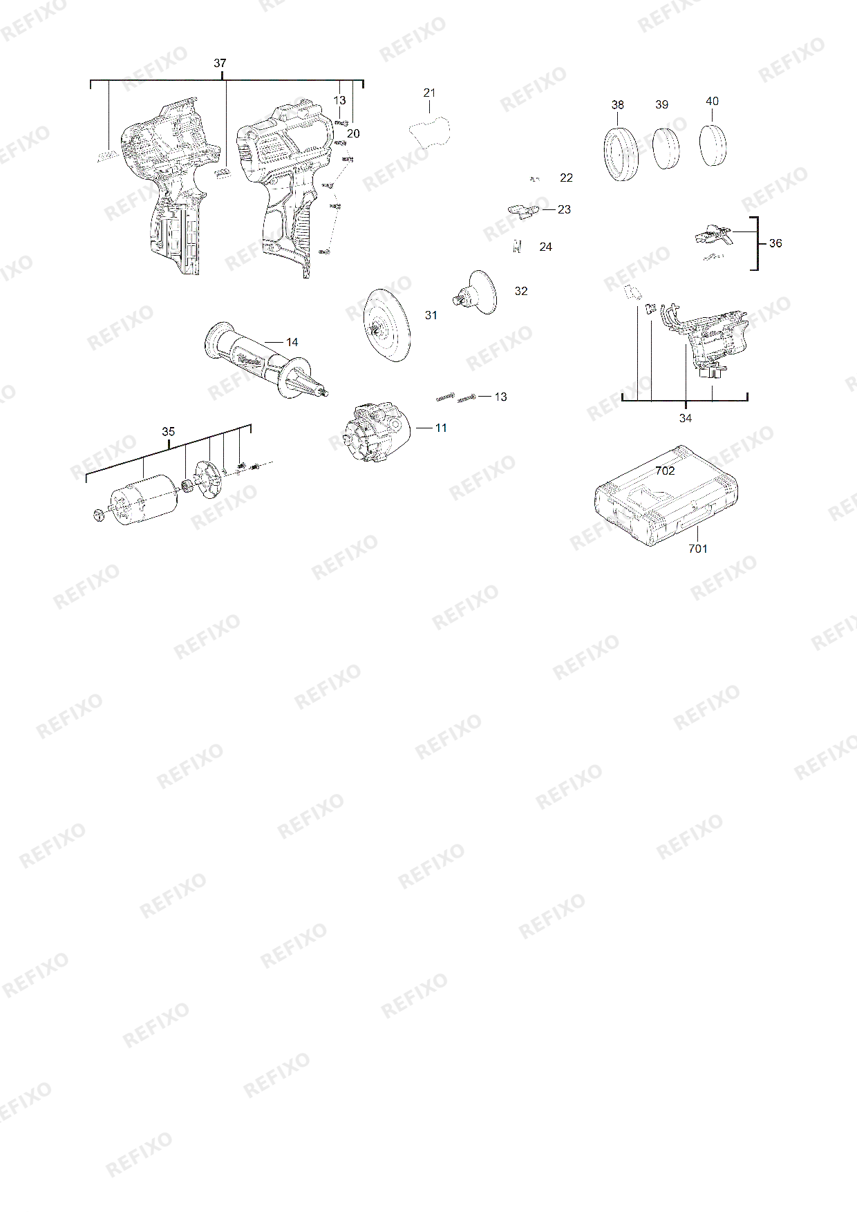 Деталировка MILWAUKEE M12BPS 0 4933447791 4000447793 — схема запчастей в разборе