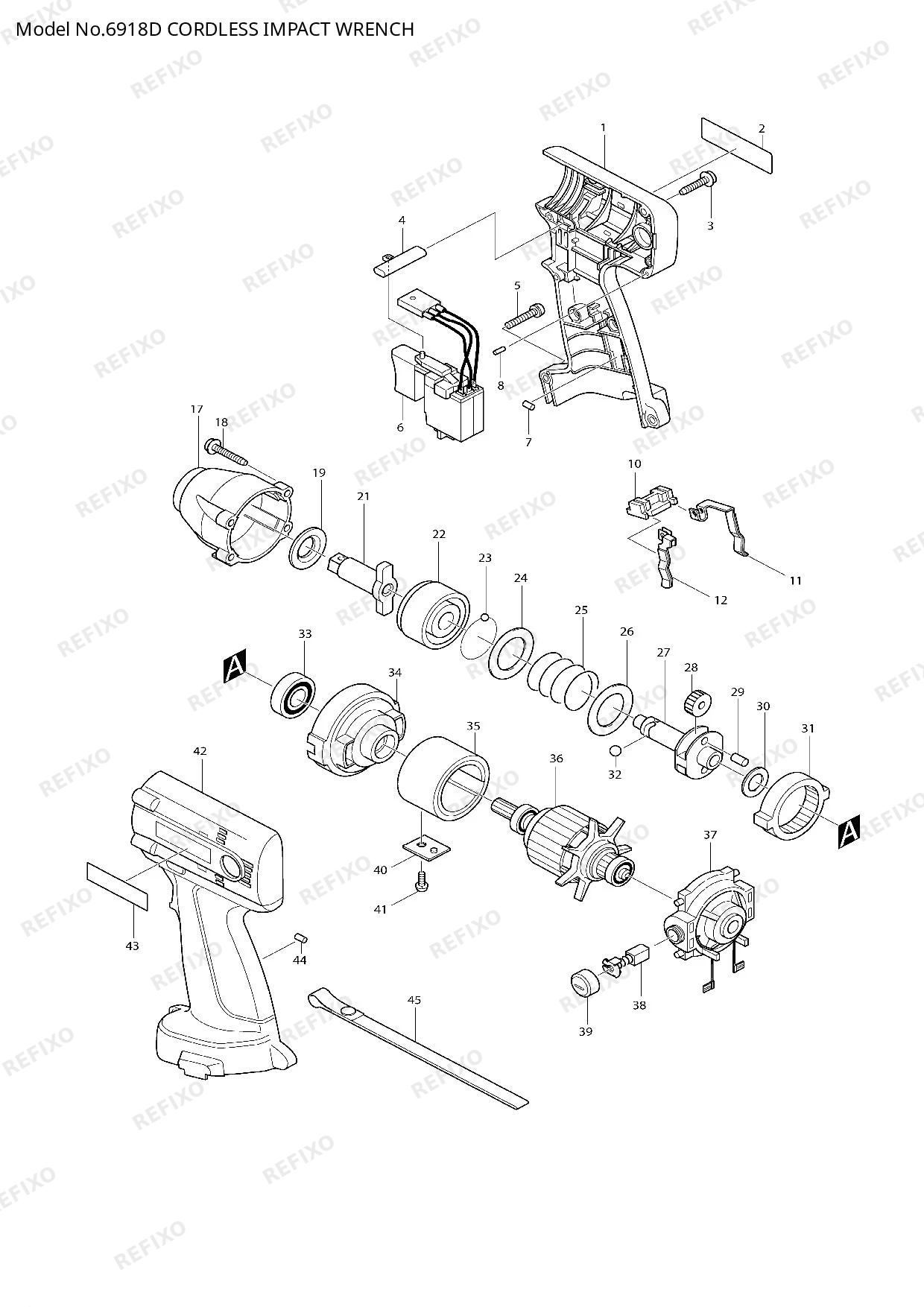Деталировка MAKITA 6918D — схема запчастей в разборе