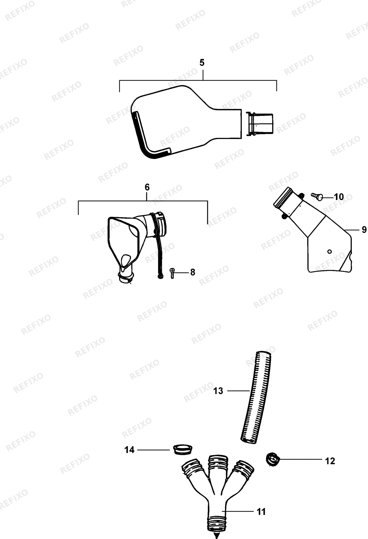Деталировка DeWalt DE7088-XJ TYPE 1 STAUBABSAUGERSATZ DE7088-XJ DE7088 — схема запчастей в разборе