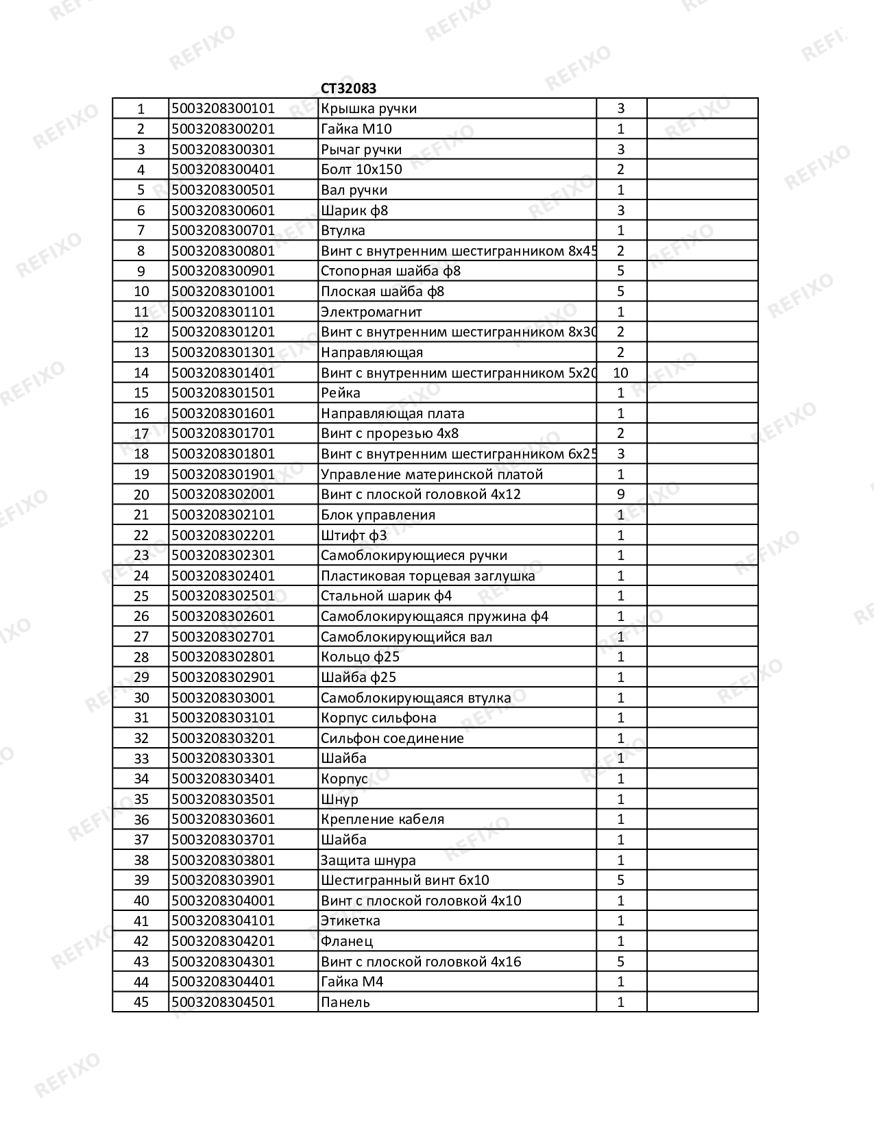 Деталировка CROWN CT32083 — схема запчастей в разборе
