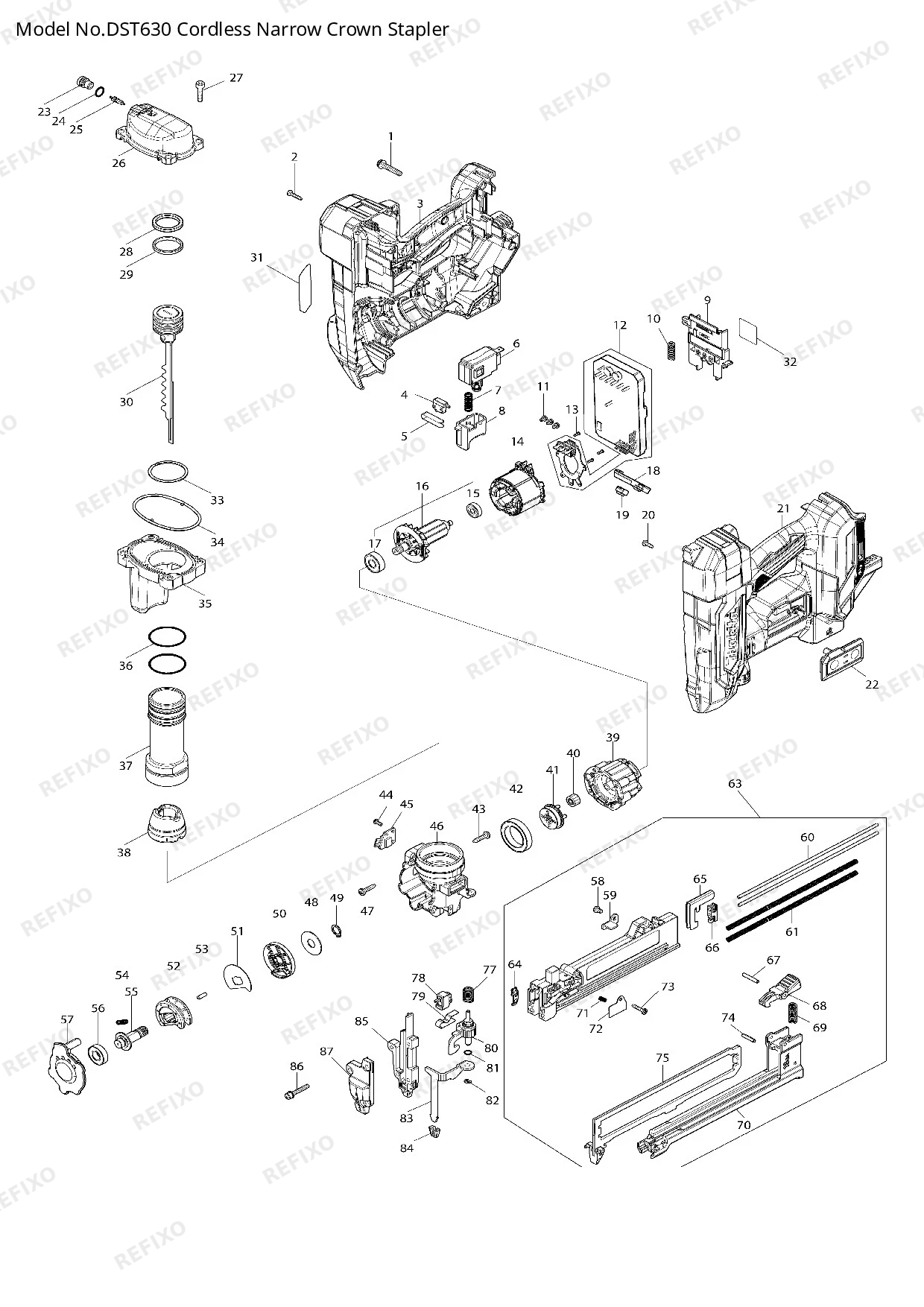 Деталировка MAKITA DST630 — схема запчастей в разборе