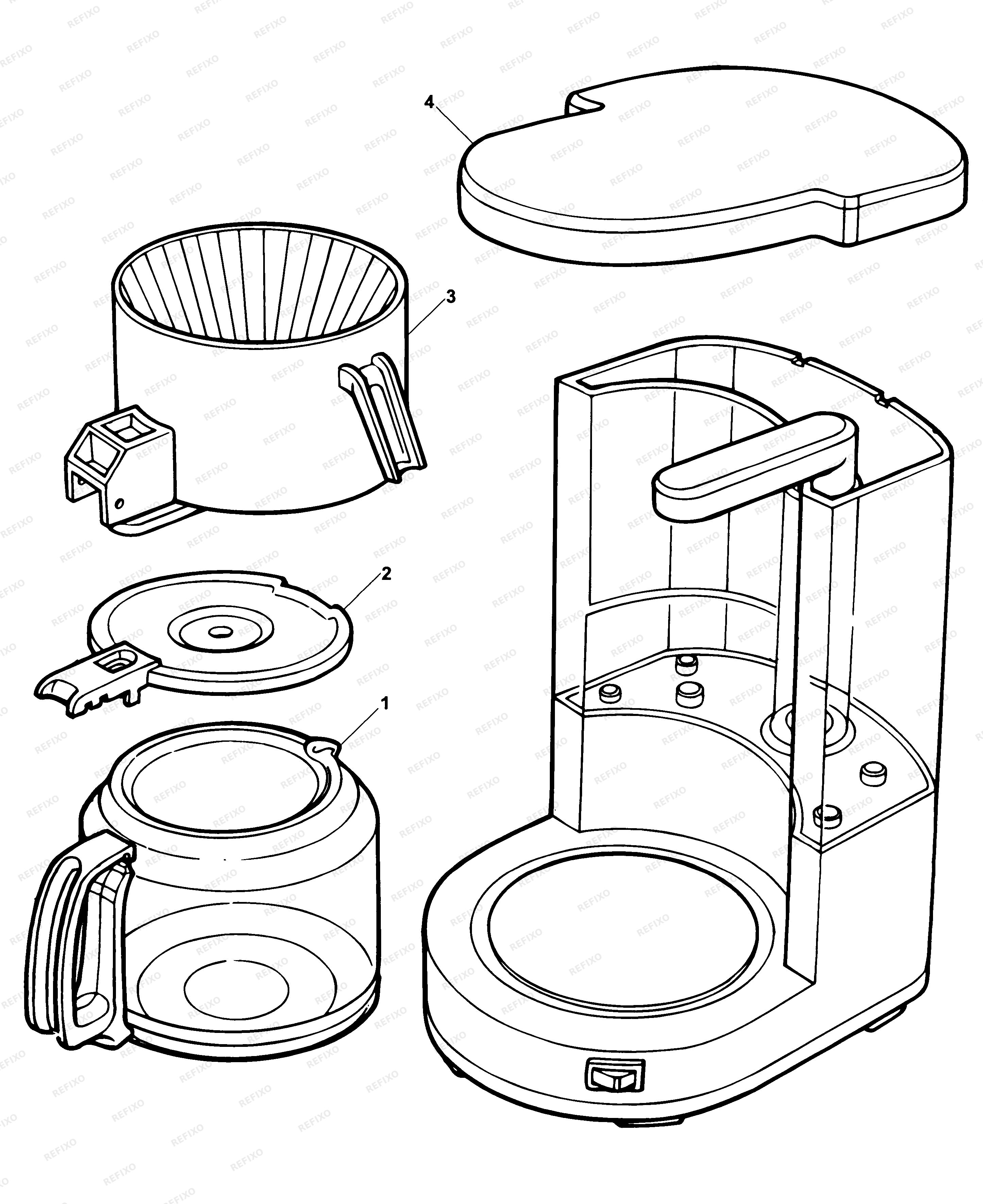 Black&Decker КОФЕВАРКА DCM210 — схема запчастей