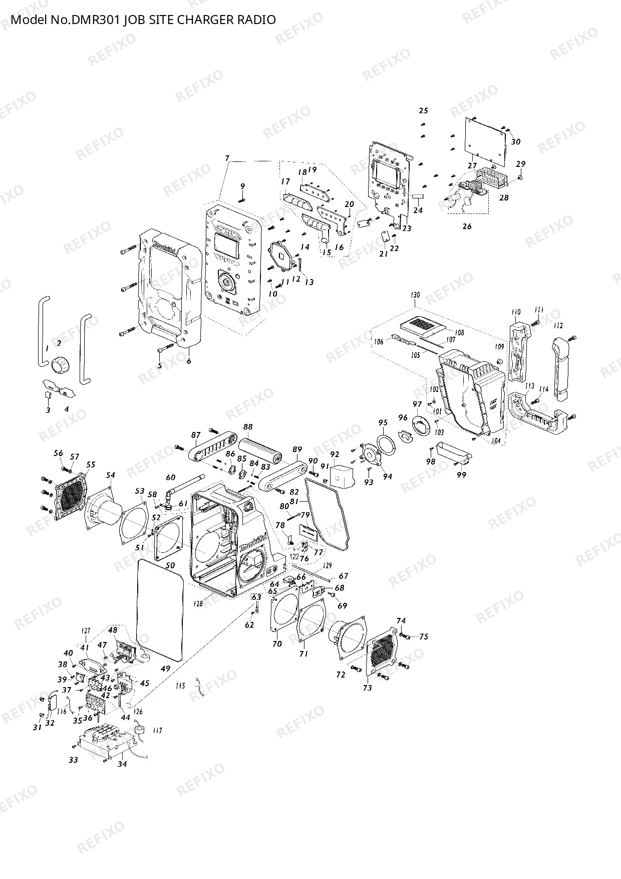 Деталировка MAKITA DMR301 — схема запчастей в разборе