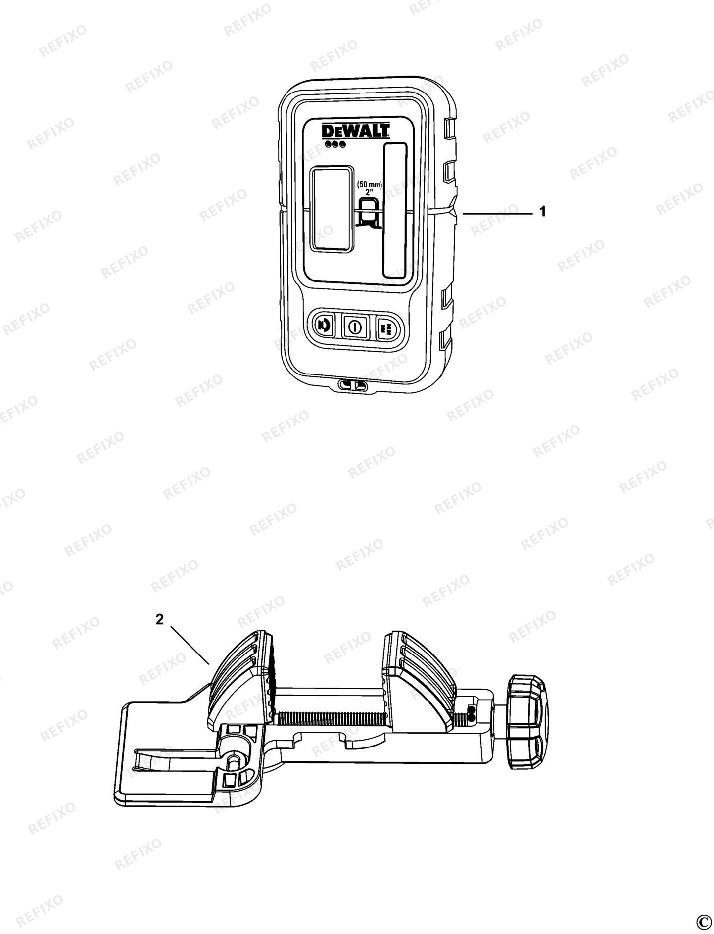 Деталировка DeWalt DE0892G-XJ TYPE 1 DIGITAL LASER DETECTOR DE0892G-XJ DE0892G — схема запчастей в разборе