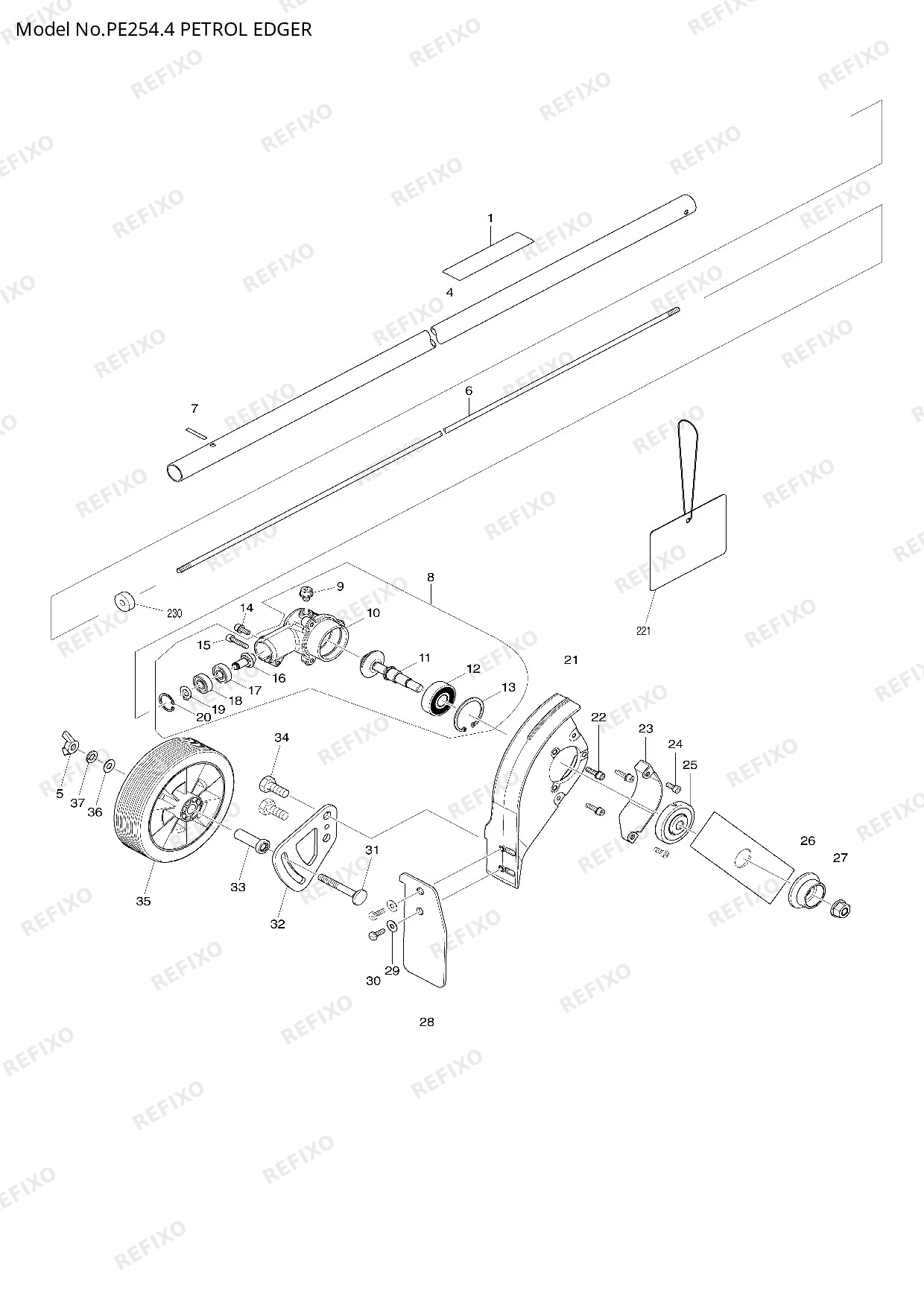 Деталировка MAKITA PE254.4 — схема запчастей в разборе